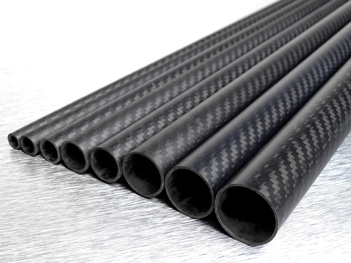 Carbon Rohr Ø 25mm / Sichtcarbon CFK Kohlefaser Tube 3K Köper/Länge wählbar (1000mm)
