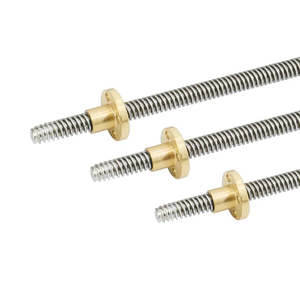 Trapezgewindespindel aus Edelstahl, CNC-3D-Drucker-Gewindespindel T12 mit Messingmutter, for Heimwerkerprojekte, Linearführungen, Gewindestange(Pitch 2mm Lead 8mm,150mm)