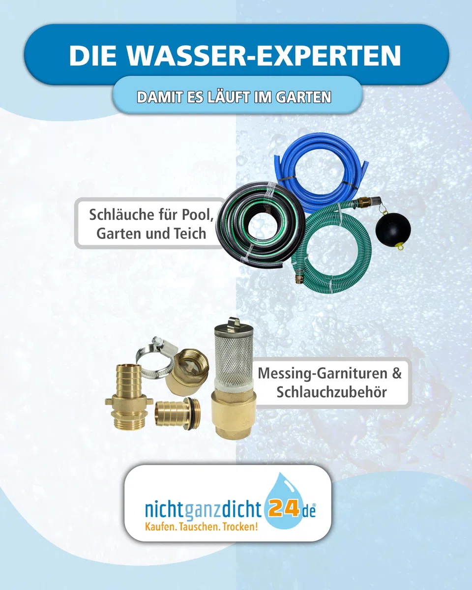 Sauggarnitur 1 Zoll 3m Saugschlauch schwimmende Entnahme NW25mm für Gartenpumpe, Hauswasserwerk & Zisterne, Längen 1m bis 25m