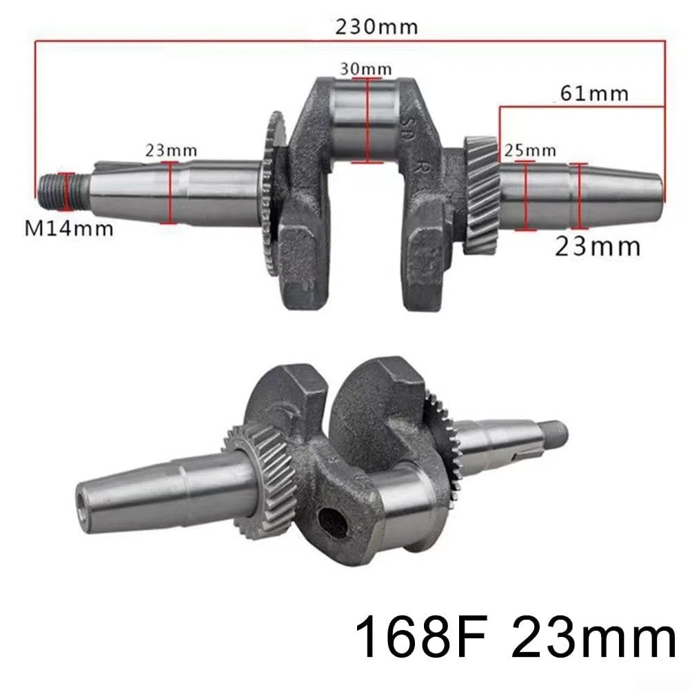 Kurbelwelle für 2KW 5KW Benzin Generatoren Kompatibel mit Motormodellen 168F 188F 192F Metallkonstruktion für Zuverlässigkeit und langfristigen Einsatz (168F 23mm)