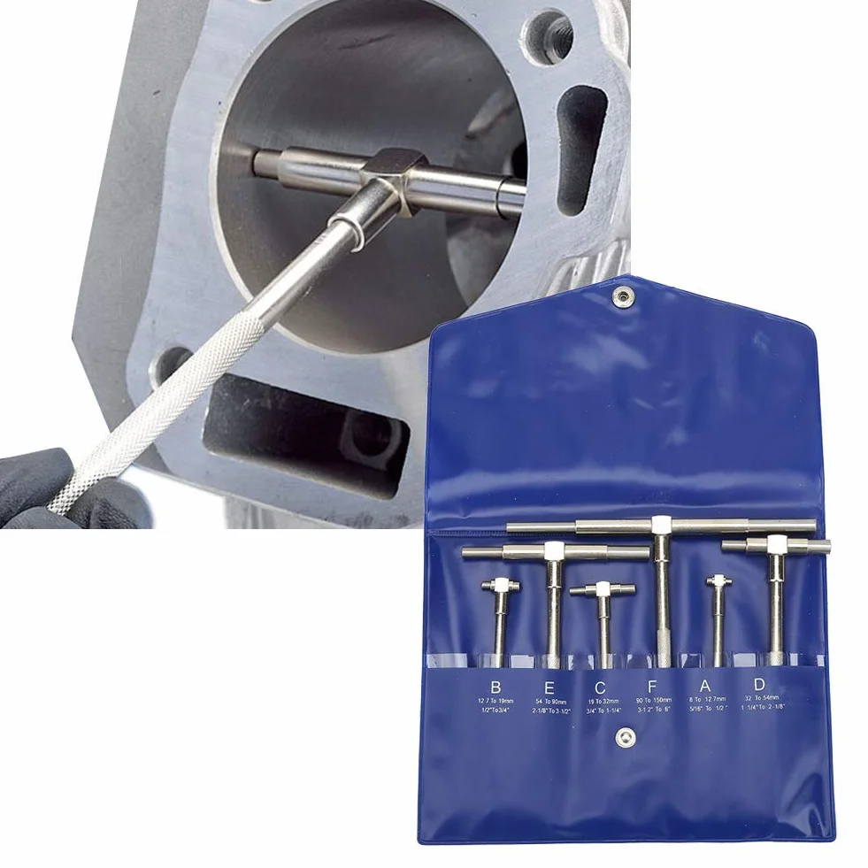 6 Teile/satz Teleskop Innen Mikrometer, Innen Mikrometer 8-150 Mm Einstellbare Innendurchmesser Mikrometer Messwerkzeuge