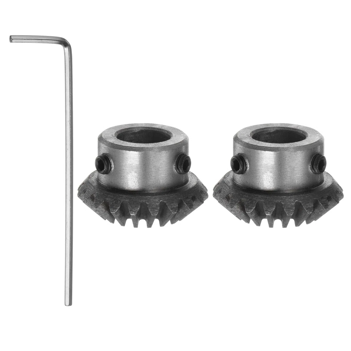sourcing map Kegelradgetriebe, 1,5 m, 20 Zähne, 12 mm Schaftloch, 1:1, Kegelritzel, 45# Stahl, 1,5 Modul, 90-Grad-Lenkgetriebe mit M5-Befestigungsloch, für mechanische Rotation, 2 Stück