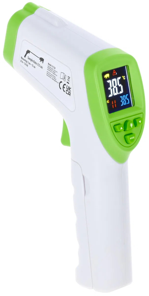 Kerbl Infrarot-Thermometer, Digital-Thermometer, 142g, 3 Modi für Mensch, Tier und Objekte, berührungslos, ideal für Reihenmessungen