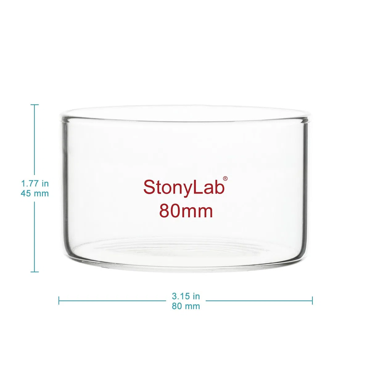 stonylab Kristallisierschale, Dickwandige Kristallisierschalen aus Hochwertigem Borosilikatglas für Kristallisation und Verdampfung im Labor, Flacher Boden, Ohne Ausguss, 100 ml
