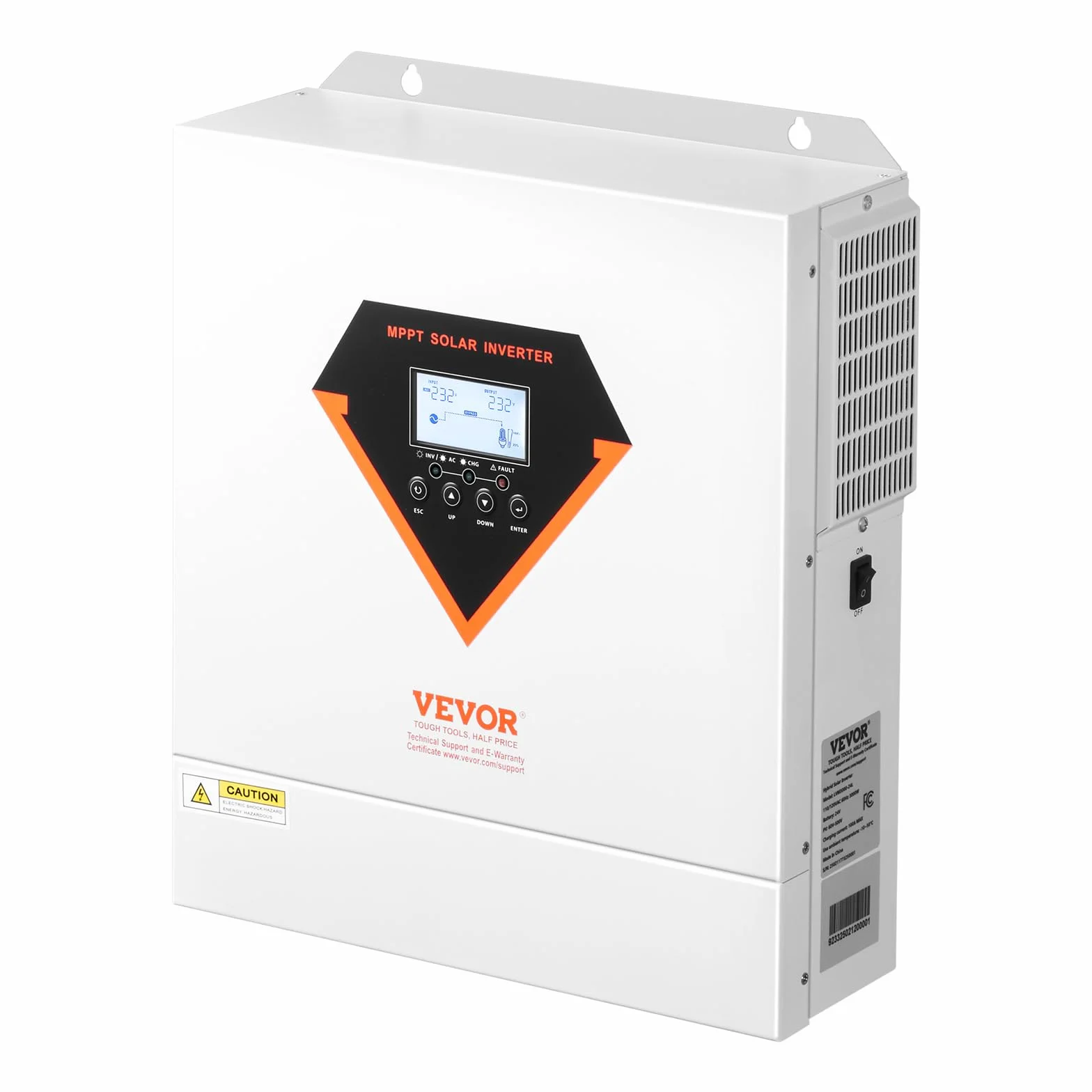 VEVOR Hybrid-Solarwechselrichter, 3500 W, All-in-One-Wechselrichter mit reinem Sinus, 24 V DC auf 220/230 V AC, mit integriertem 100 A MPPT-Solarregler, für netzunabhängige Blei-Säure-Lithium-Batterie