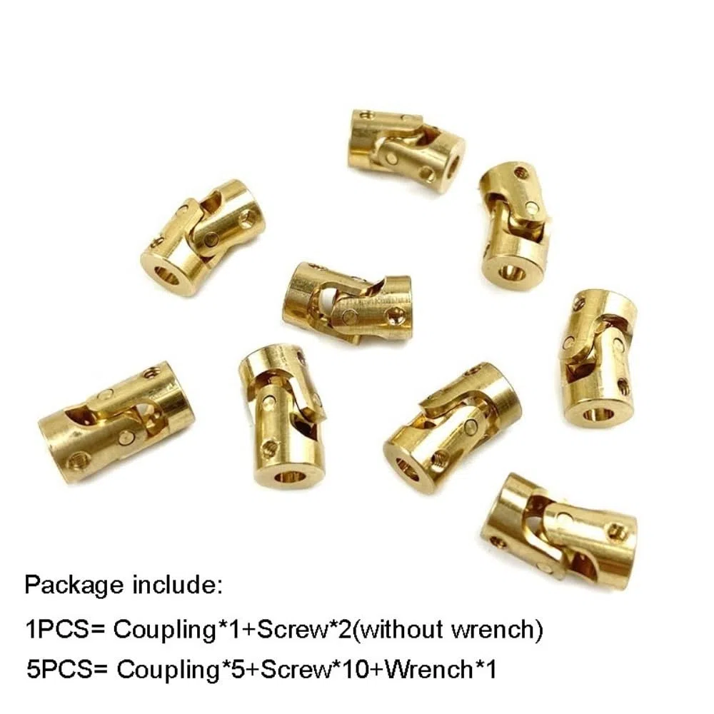 Lenkung Kreuzgelenk 5 stücke 3mm Mini Messing Kupplung Kreuzgelenk Boot Auto Metall Kardangelenk Wellenkupplungen Motoranschluss Gimbal Koppler Drehbarer Verbinder