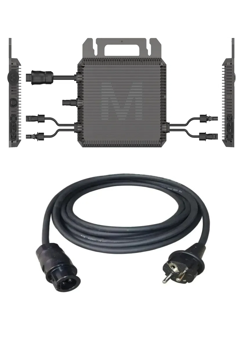 M2-800 W Mikro-Wechselrichter Balkonkraftwerk – IP67, Plug & Play, 2 MPPT, Bluetooth/WLAN, inkl. 5m Kabel