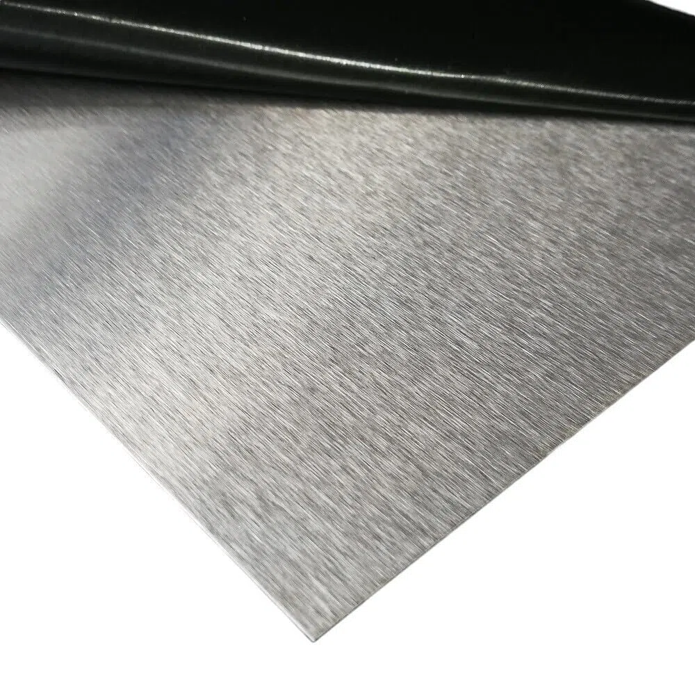profile-metall Edelstahl Blechstreifen K240 geschliffen, 90 mm x 2000 mm x 1,0 mm, V2A, für Innen- und Außenanwendungen