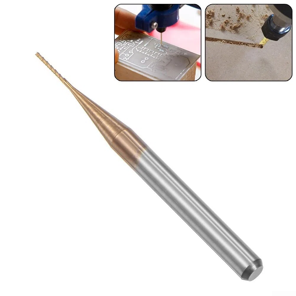 0,5 mm x 4 mm beschichteter Hartmetall-Schaftfräser für CNC- und PCB-Bearbeitung, 3,175 mm Schaft-Fräser für Holz, Kunststoff, MDF, Kohlefaser, Fiberglas