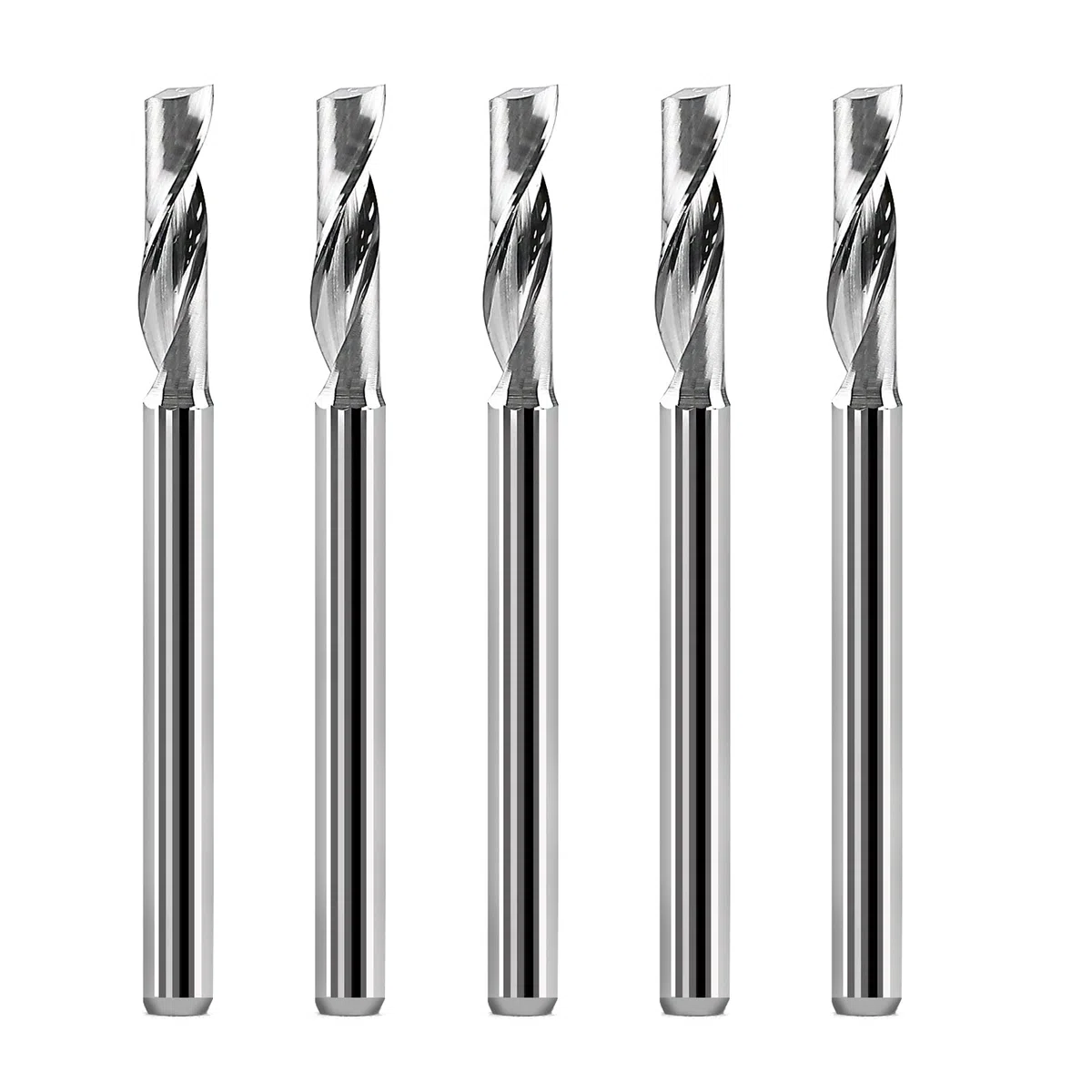 EU_HOZLY 3. 175 x 12 mm Einzelnut-Fräsfräser für Aluminium, CNC-Werkzeuge, Vollkarbid, 5 Stück
