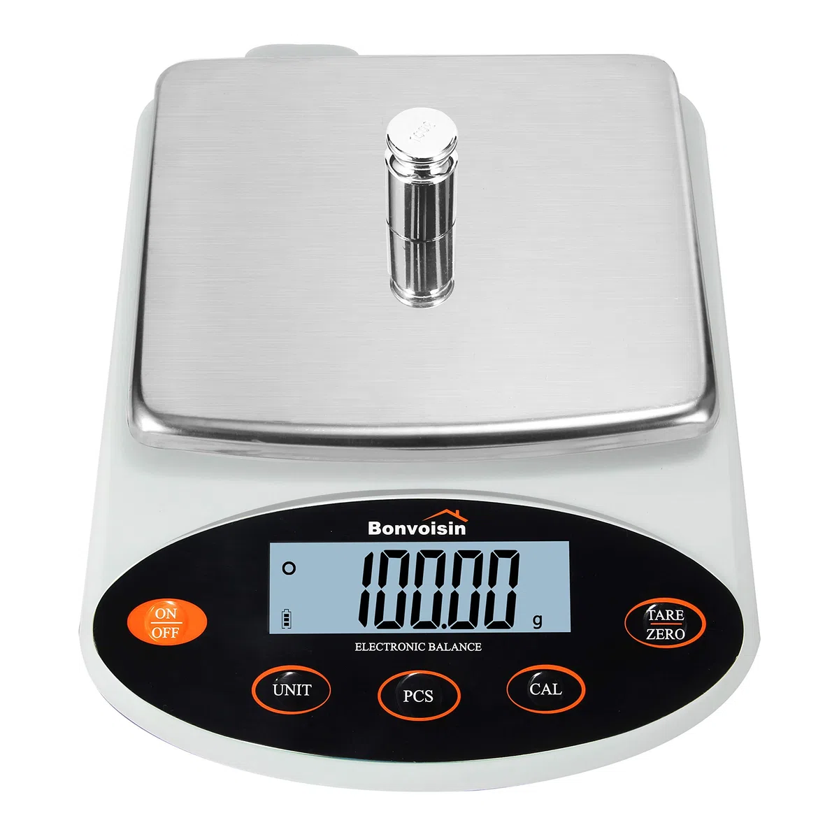 Bonvoisin Präzisionswaage, 0,01 g, 200–5000 g, analytisches Labor, elektronische Waage, wissenschaftliche Waage, 10 mg Lesbarkeit, kalibriert und direkt ablesbar (1000 g, 0,01 g)