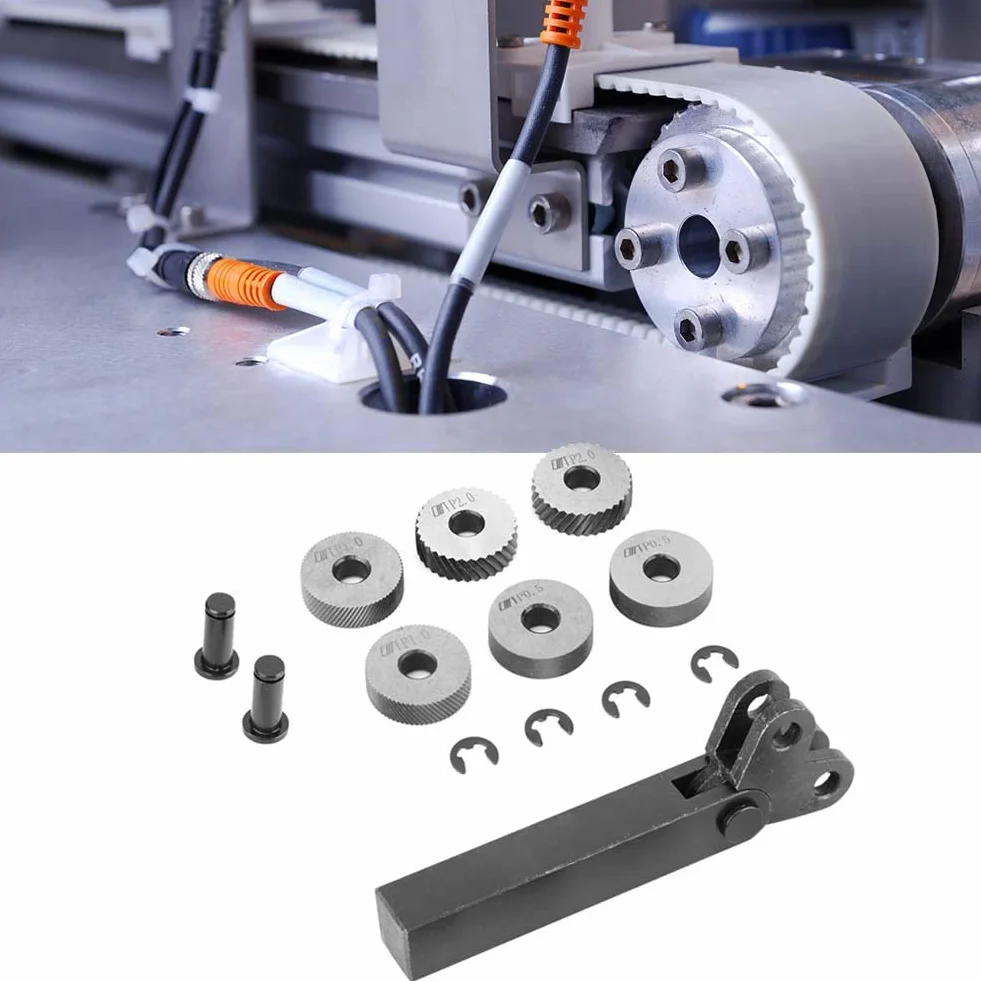 Rändelwerkzeug 7 Stücke Schwarz Stahl Rändel 0,5/1/2mm Diagonale Dual Linear Rad Für Bearbeitungsmaschine Oberflächenmuster Knurling Tool Set Präzisionswerkzeuge Für Metallbearbeitung