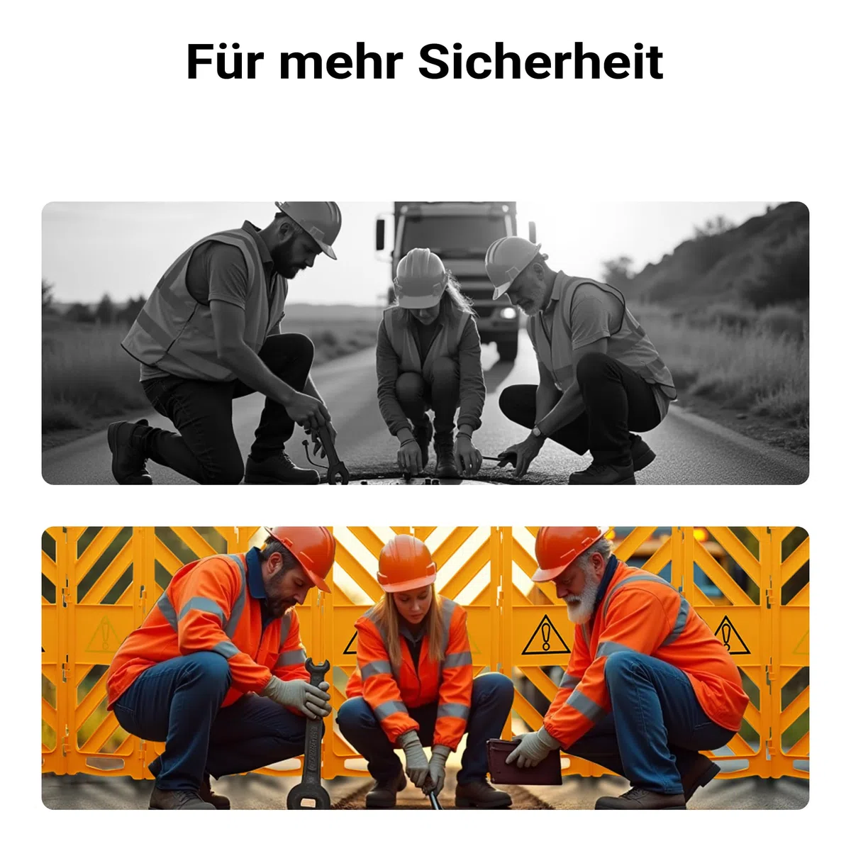 Wiltec mobile Absperrung aus Kunststoff faltbar 60 x 32 x 101 cm, Mobilzaun ausziehbar bis 3,9 m mit Rollen, Absperrzaun aus robustem Material
