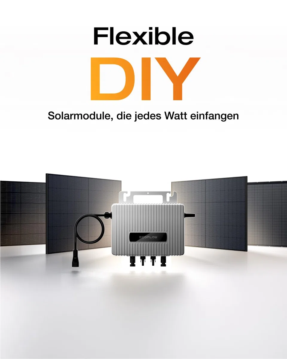 EcoFlow Stream Mikro-Wechselrichter 800W 0% VAT, Intelligenter Solarwechselrichter WLAN für Balkonkraftwerk, PV-Wechselrichter für 2 Solarpanele, IP67 wasserdicht, integrierter MPPT, App-Steuerung