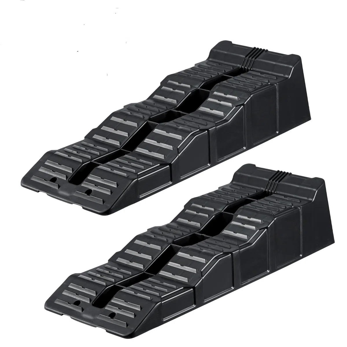 Auffahrrampen bis 2.5t 3-Stufen Nivellierkeile bis aus Kunststoff 2 Stück Stabile Autorampen für schwerere Fahrzeuge Pkw Auto Kfz Rampe für Caravan, Camper, Van & Auto