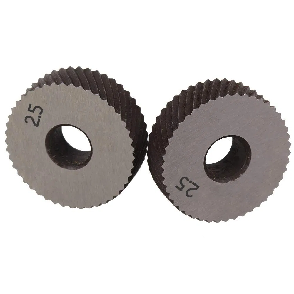 YIJIAN Pair of 2.5mm Wälzfräser Rad Rändelrad Strukturierter Knurled Lathe Prägeradabschnitt Werkzeugmaschinen Zubehör Rändelfräswerkzeuge