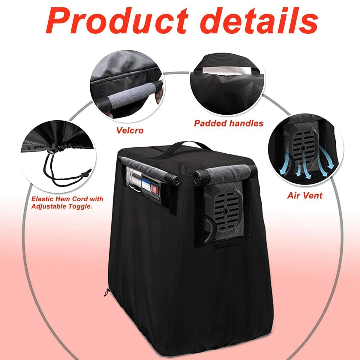 Brunnenpumpenabdeckung, wetterfester Schutz für Maschinen mit isolierter Schicht, Oxford-Material mit robuster Befestigung, Sonnenschutz, Outdoor-Nutzkoffer, 73 x 48 cm, Dunkelgrau