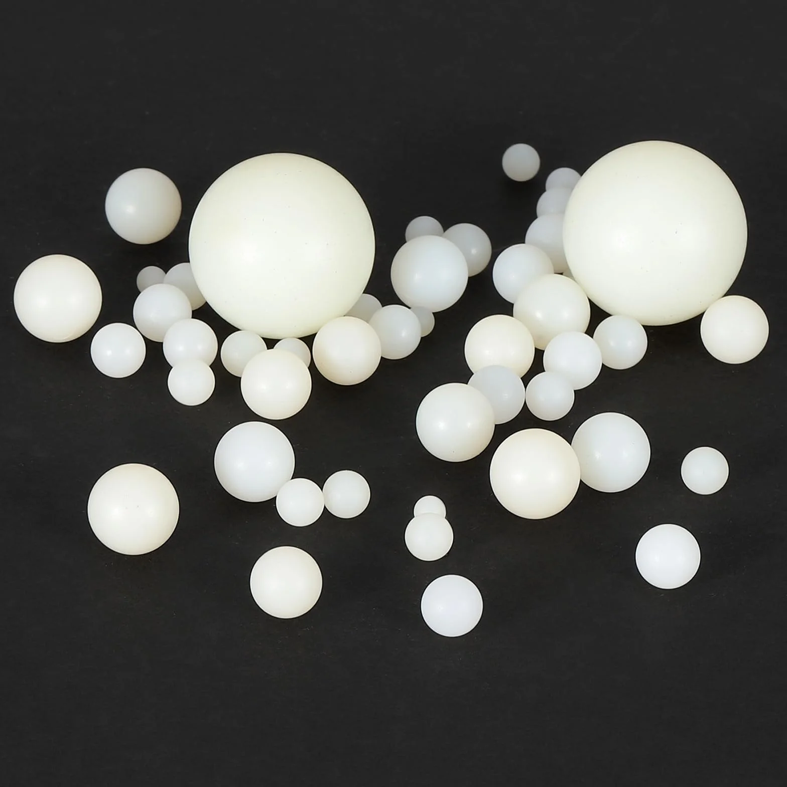 sourcing map Nylon-Kugellagerkugeln, 16 mm, poliert, solide Kugel, G2 Präzision, Weiß, 10 Stück
