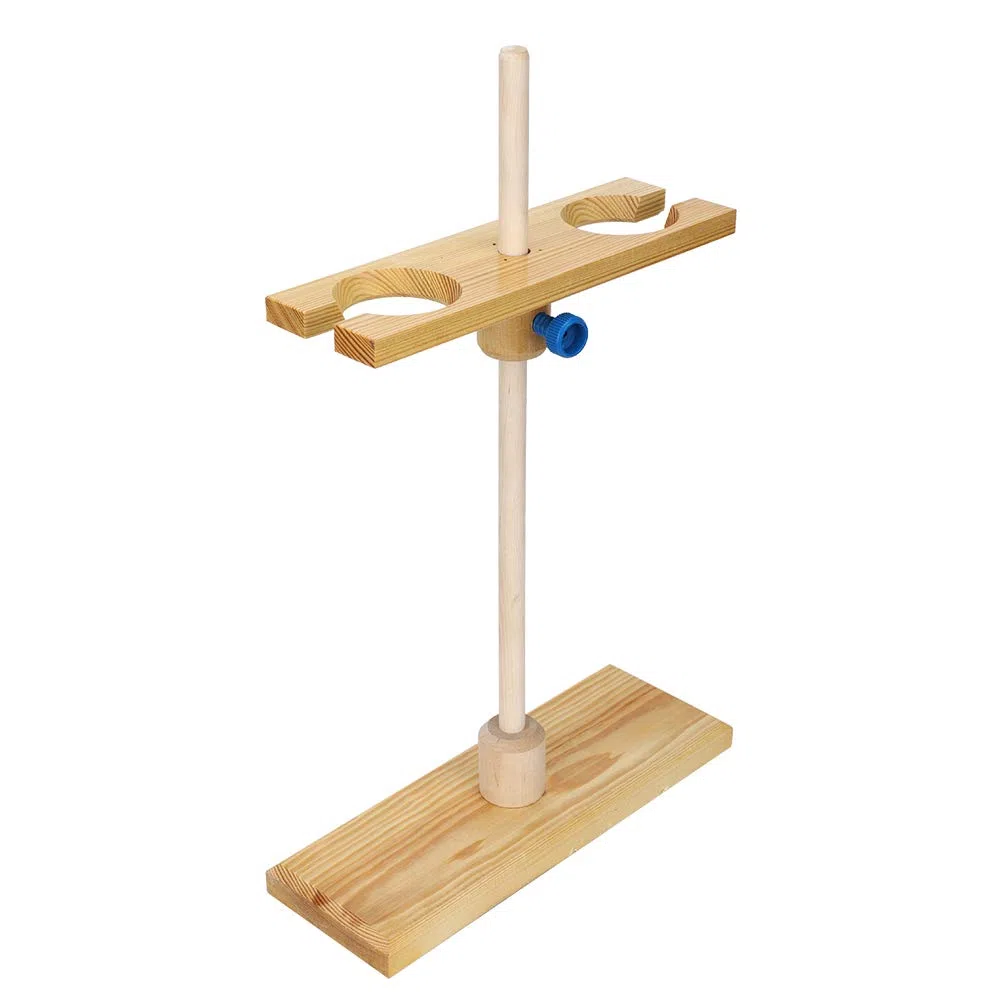 Pilipane Trichter Rack Trichter Stand Trichter Unterstützung Einstellbarer Höhe Holztrichterhalter für Laborexperimente und wissenschaftliche Forschung Holzmaterial 2 Lochplatte