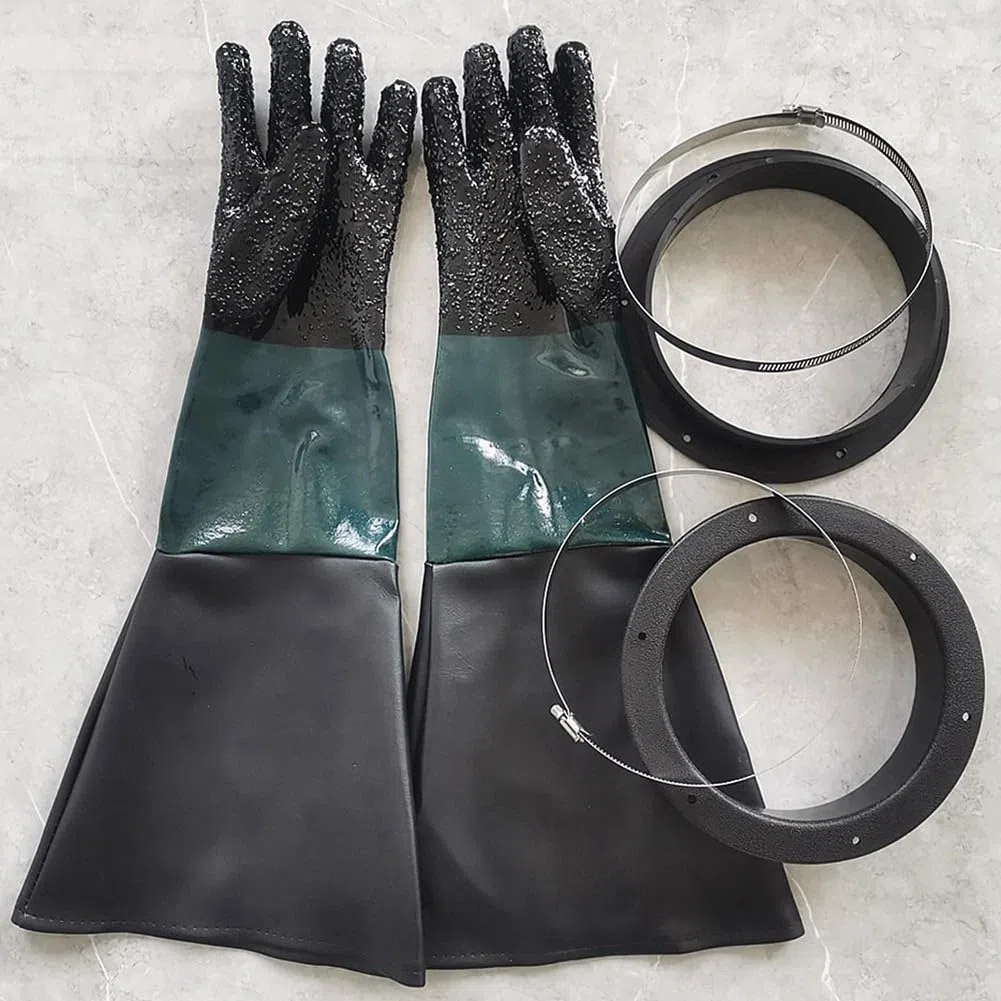 Nagoyuki Sandstrahl Handschuhe Sandstrahler Teile 60Cm mit O Ringen für Sandstrahl Kabine