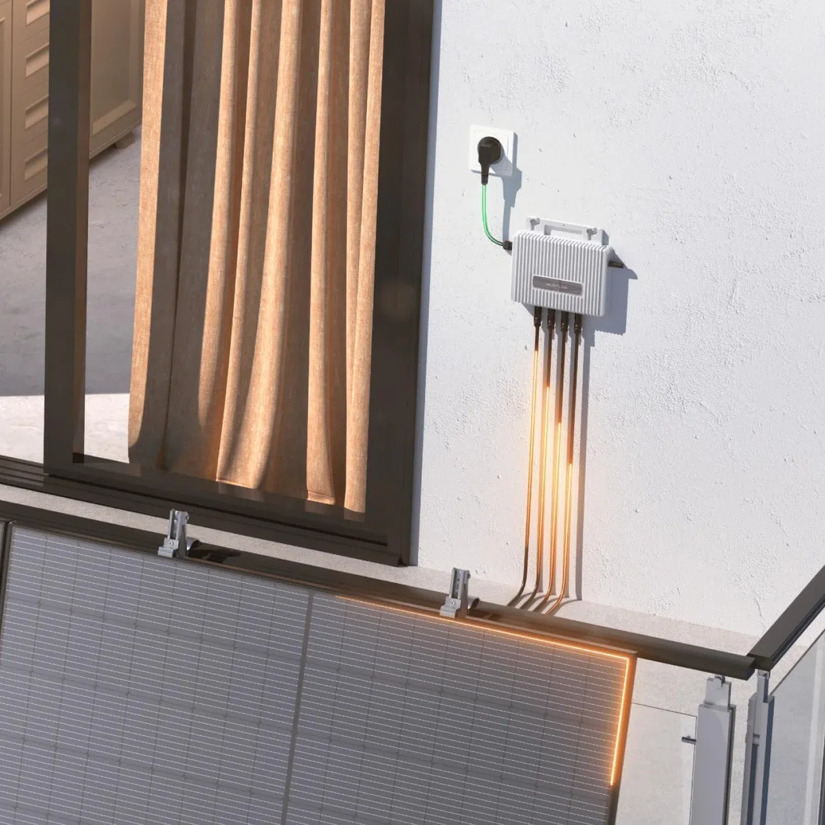 EcoFlow Stream Mikro-Wechselrichter 800W – Solar-Wechselrichter für Balkonkraftwerk, 2 MPPT, inkl. AC- & DC-Kabel, WLAN & Bluetooth, App-Steuerung, IP67, 10 Jahre Garantie, Plug & Play