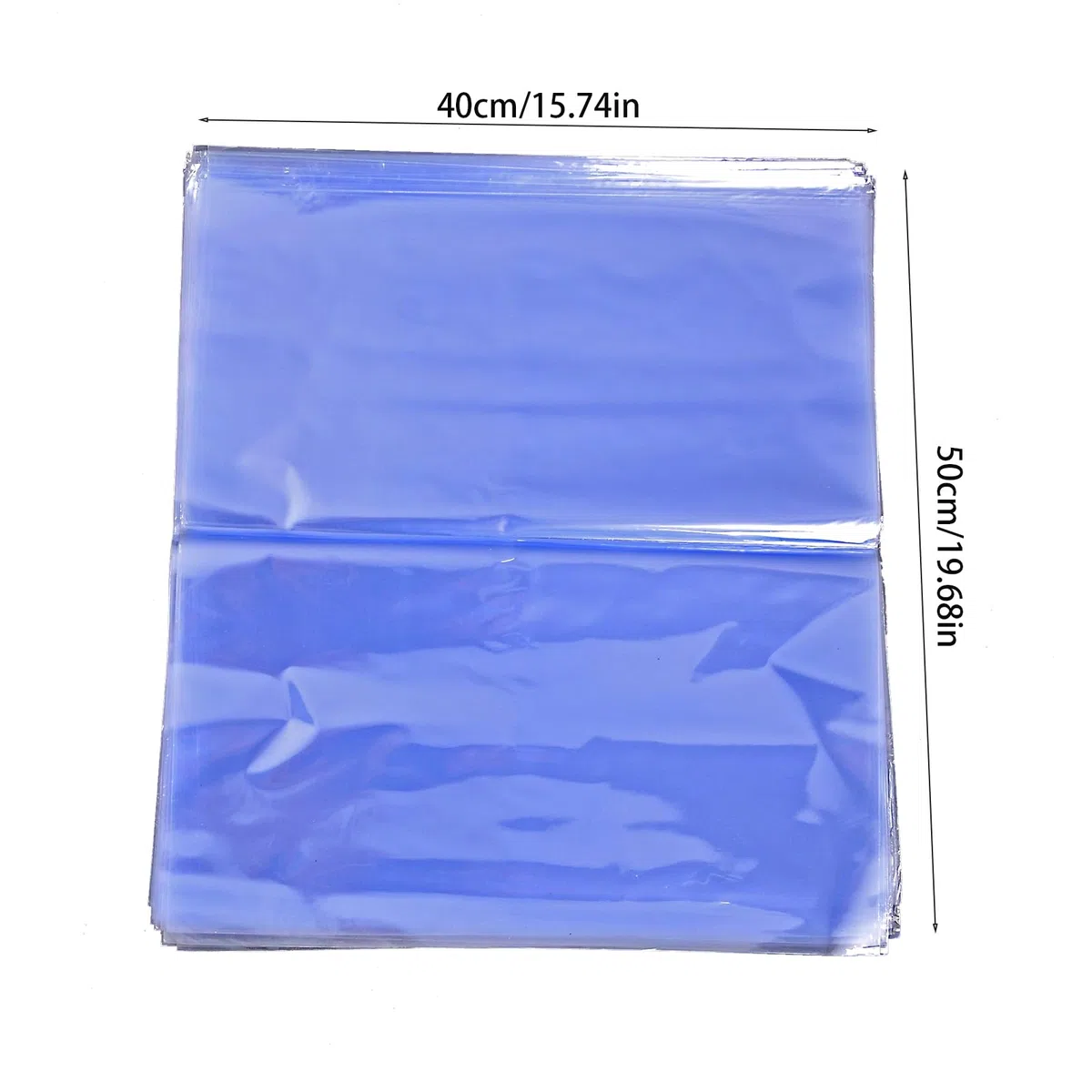 Desuibao 50 Stück Geschenkkorb-Schrumpffolienbeutel, 40 x 50 cm große Schuhschrumpffolien, transparente Korb-Verpackungsbeutel, PVC-Wärmeschrumpffolie für Kerzen, Seifen, DIY-Projekte, Verpackung