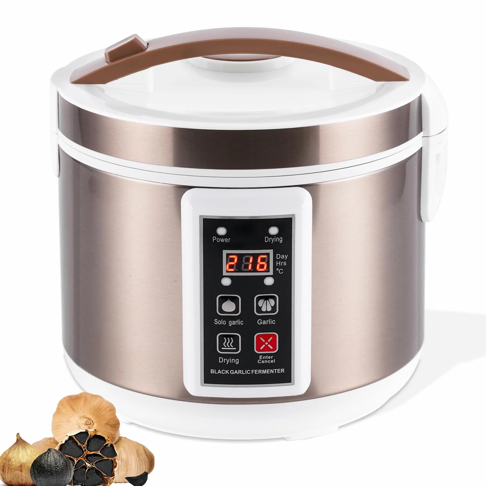 YUCHENGTECH 6L Schwarzer Knoblauch Fermenter Automatische Schwarzer Knoblauch Maker Intelligenter Knoblauch Fermenter Knoblauchkocher mit Zeit- und Temperaturkontrolle/Unabhängige Trocknungssteuerun