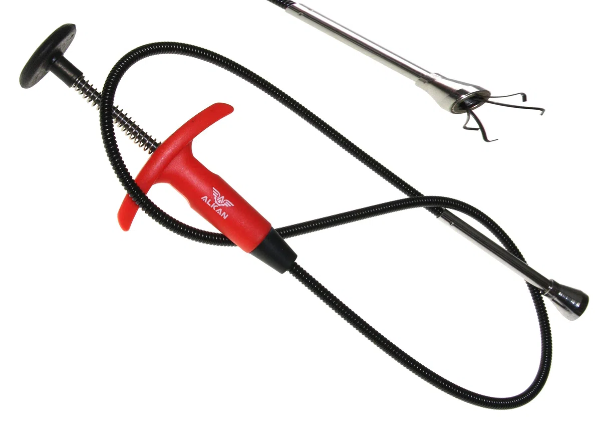 Alkan 2in1 Magnetheber 94 cm Krallengreifer mit Ringmagnet | Extra langer flexibler Greifer mit Ring-Magnetheber, Federdrucksystem und Hebekrallen für Schrauben & Kleinteile
