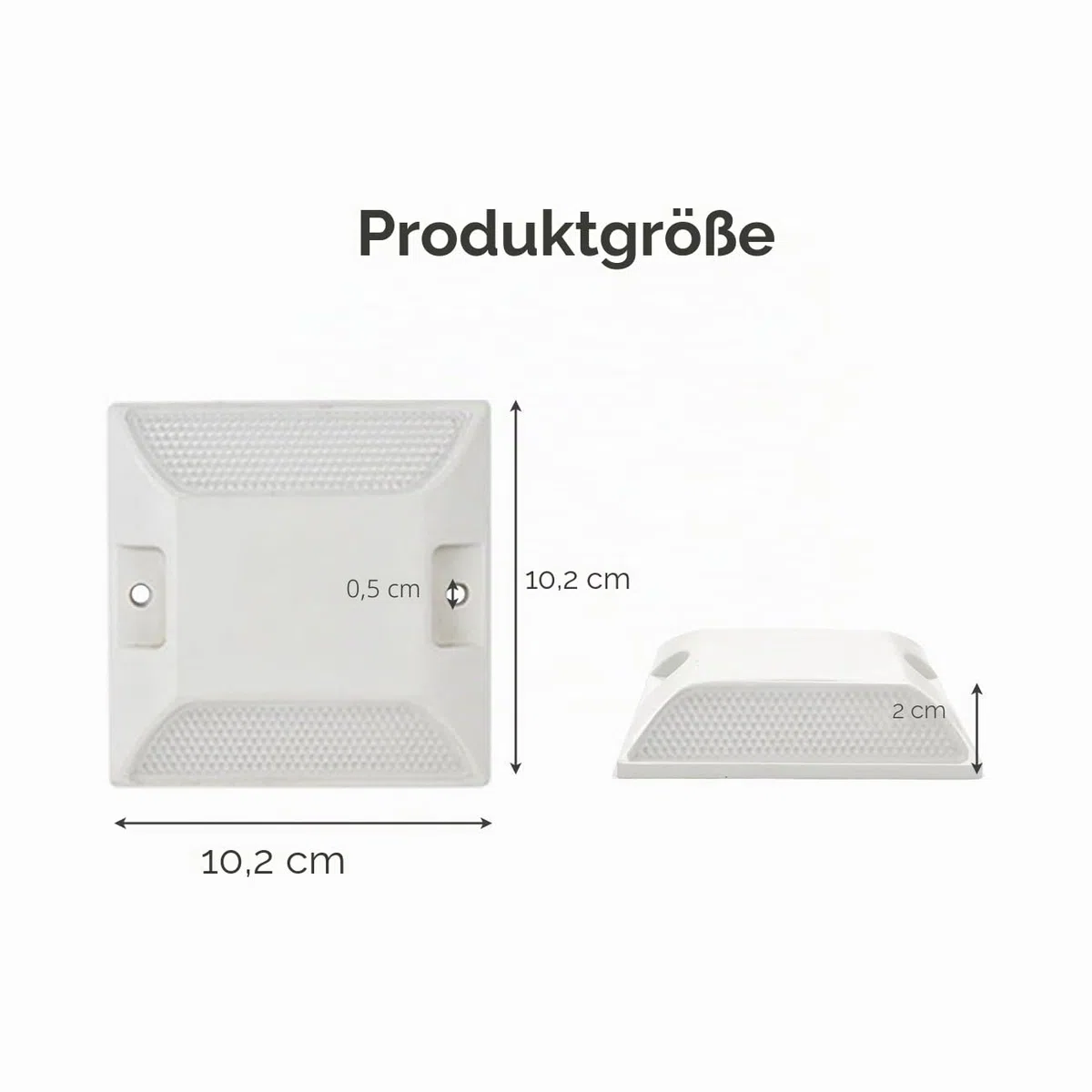 10 Stück Reflektierender Markierungsnagel, Parkplatz Markierung Gartenweg Treppen Gelb (weiß - 10 packen)