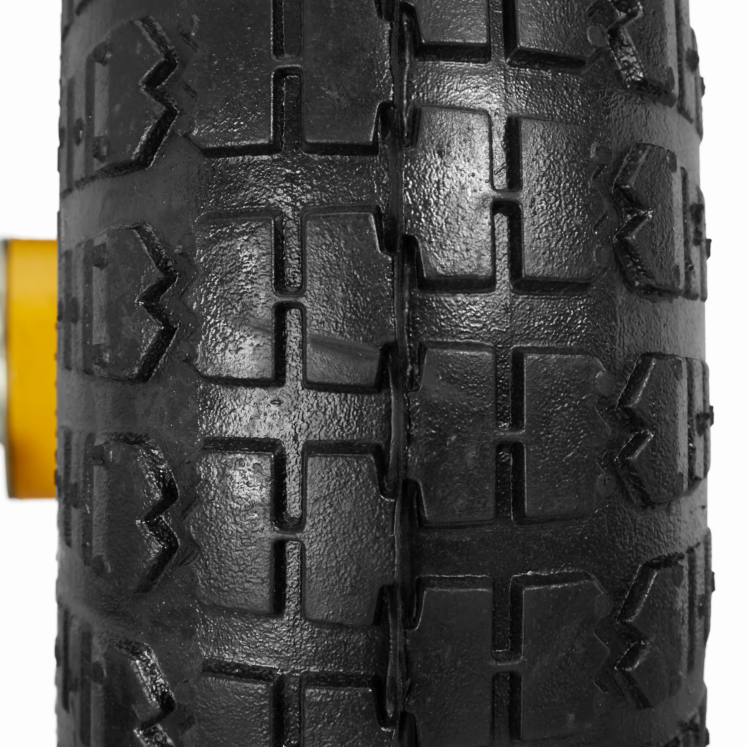 Relaxdays Sackkarrenrad 2er Set, 4.10 3.50-4, luftbereift, Stahlfelge, 136 kg, Schubkarrenrad, Ersatzrad, schwarz/gelb