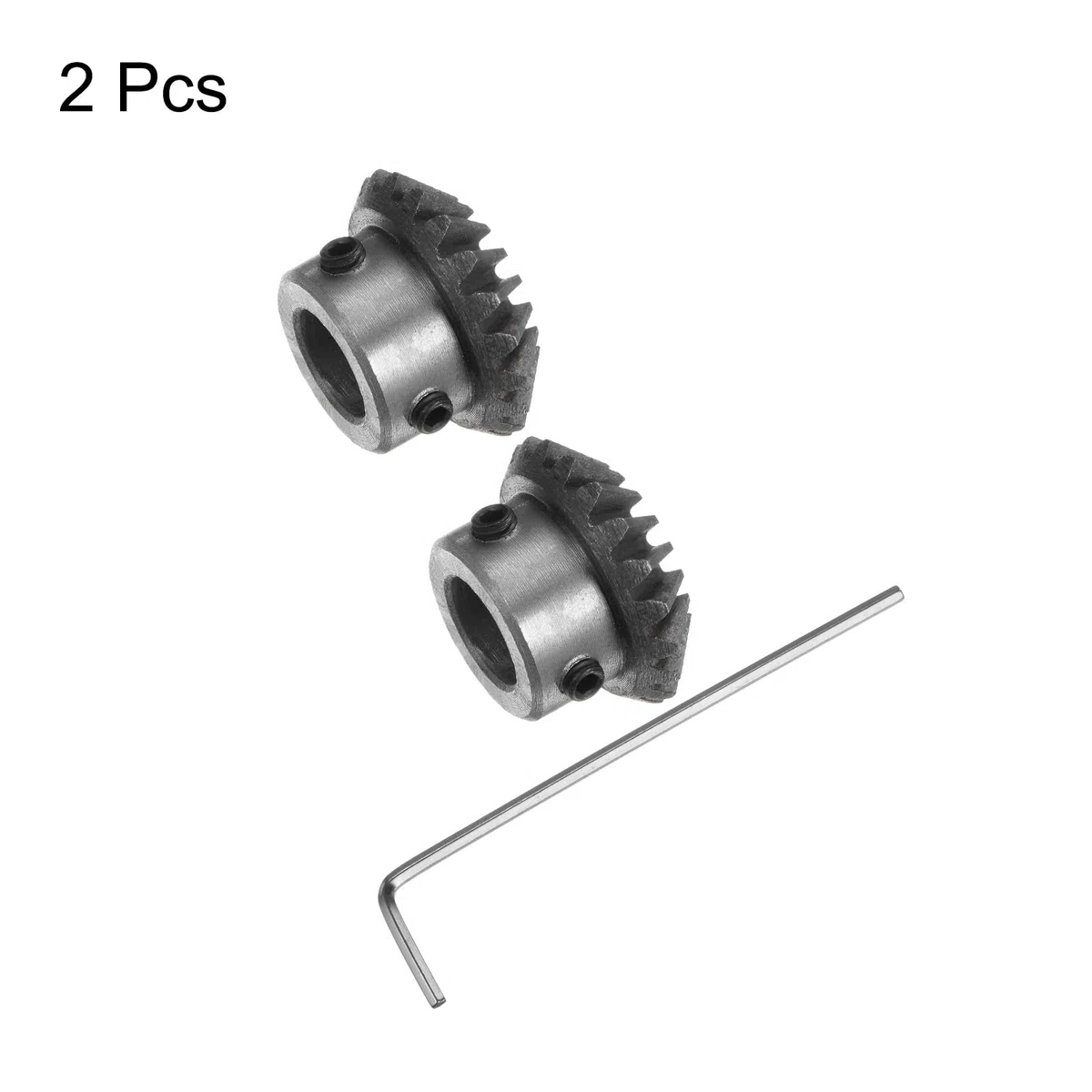 sourcing map Kegelradgetriebe, 1,5 m, 20 Zähne, 12 mm Schaftloch, 1:1, Kegelritzel, 45# Stahl, 1,5 Modul, 90-Grad-Lenkgetriebe mit M5-Befestigungsloch, für mechanische Rotation, 2 Stück