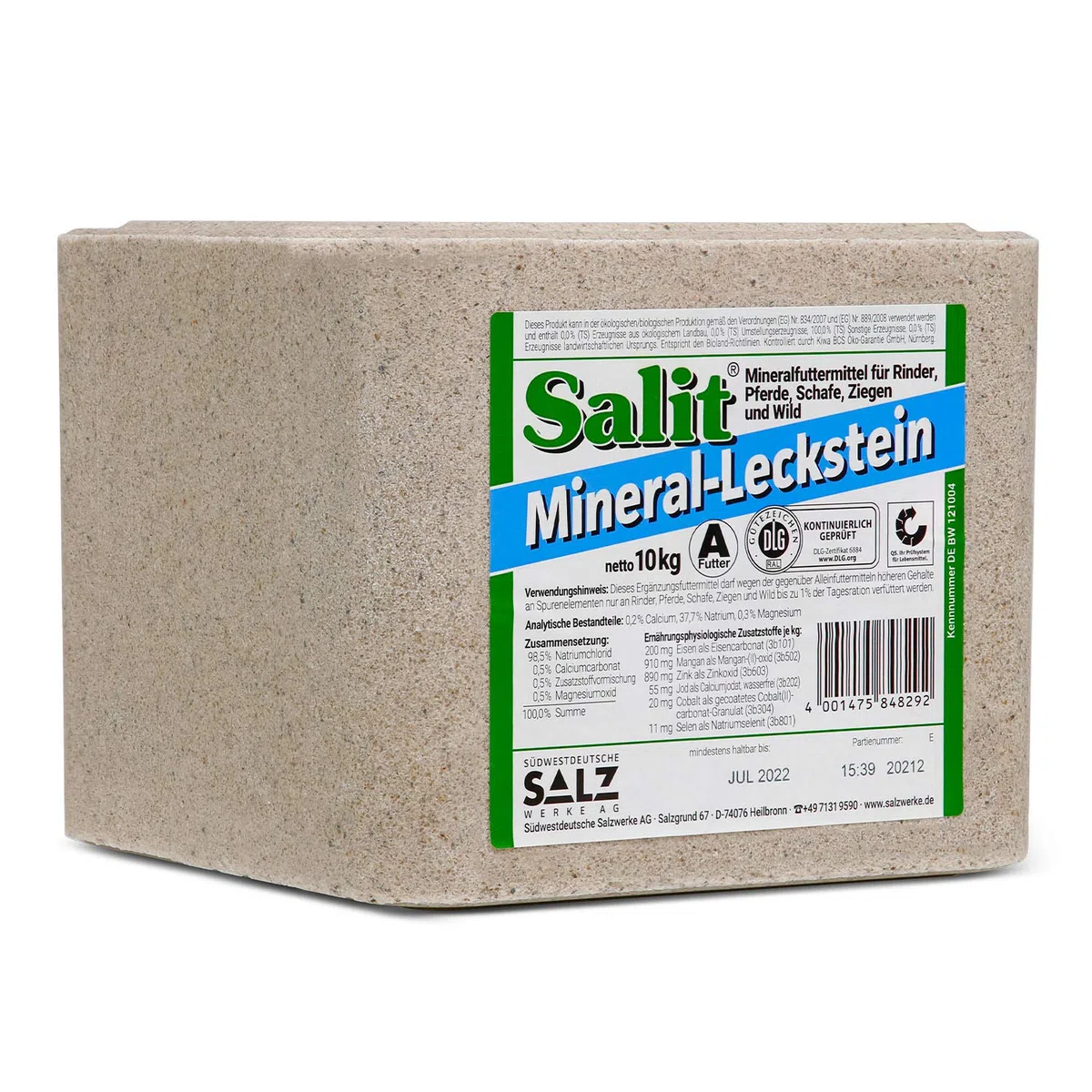 Mineralleckstein - Salzleckstein Salz Natrium 3 x 10kg Block