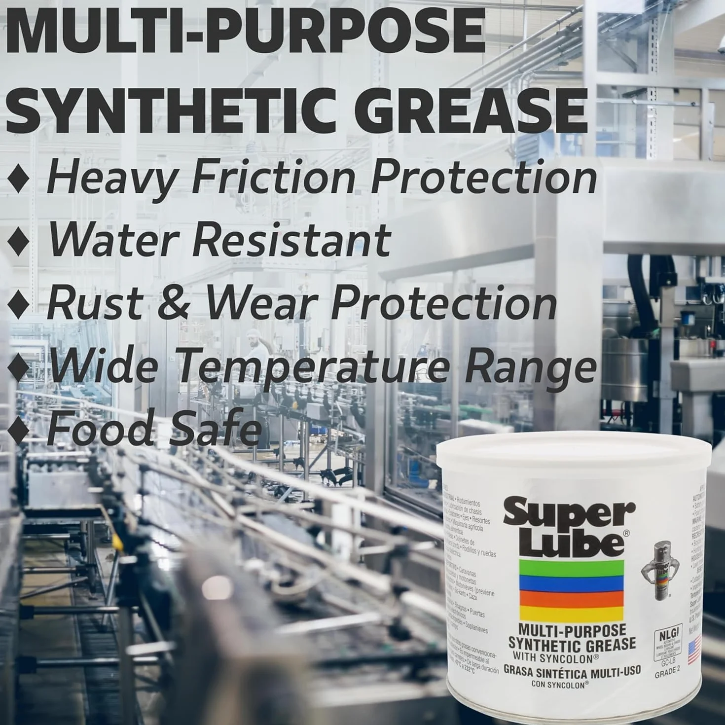 Super Synco Lube 21030 - Synthetisches Mehrzweckfett mit Syncolon (PTFE), 85g Tube + 10201 Aufsatz/Applicator