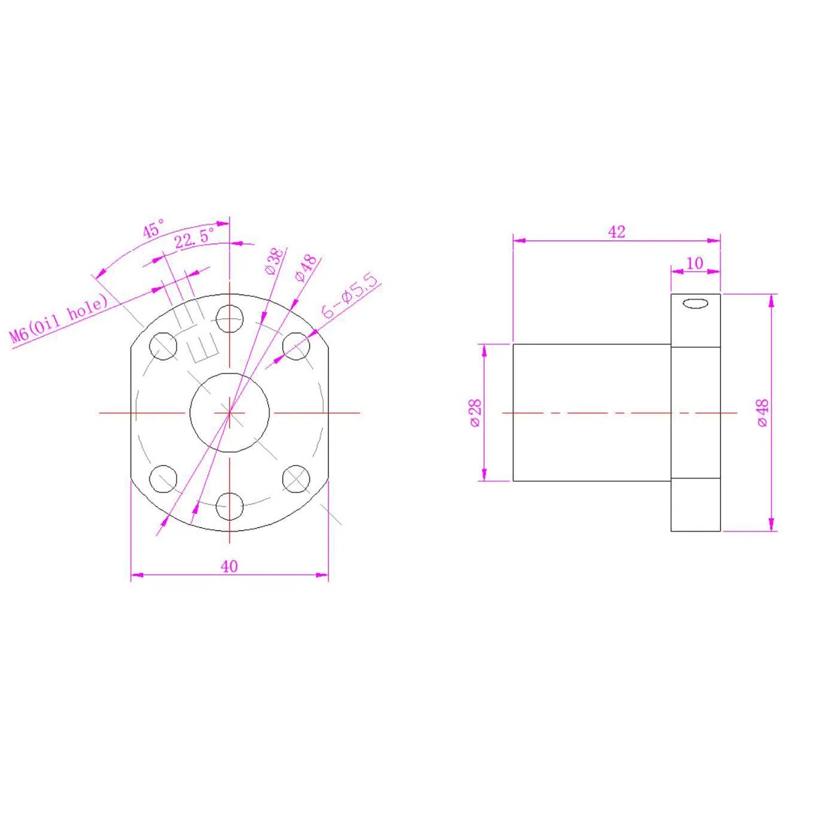 1 STÜCKE SFU1605 Kugelumlaufspindel Durchmesser 16mm 5mm Steigung Kugelumlaufspindel Einzelmutter für 1605 Mutterngehäuse Halterung CNC Schnitzmaschine Teile
