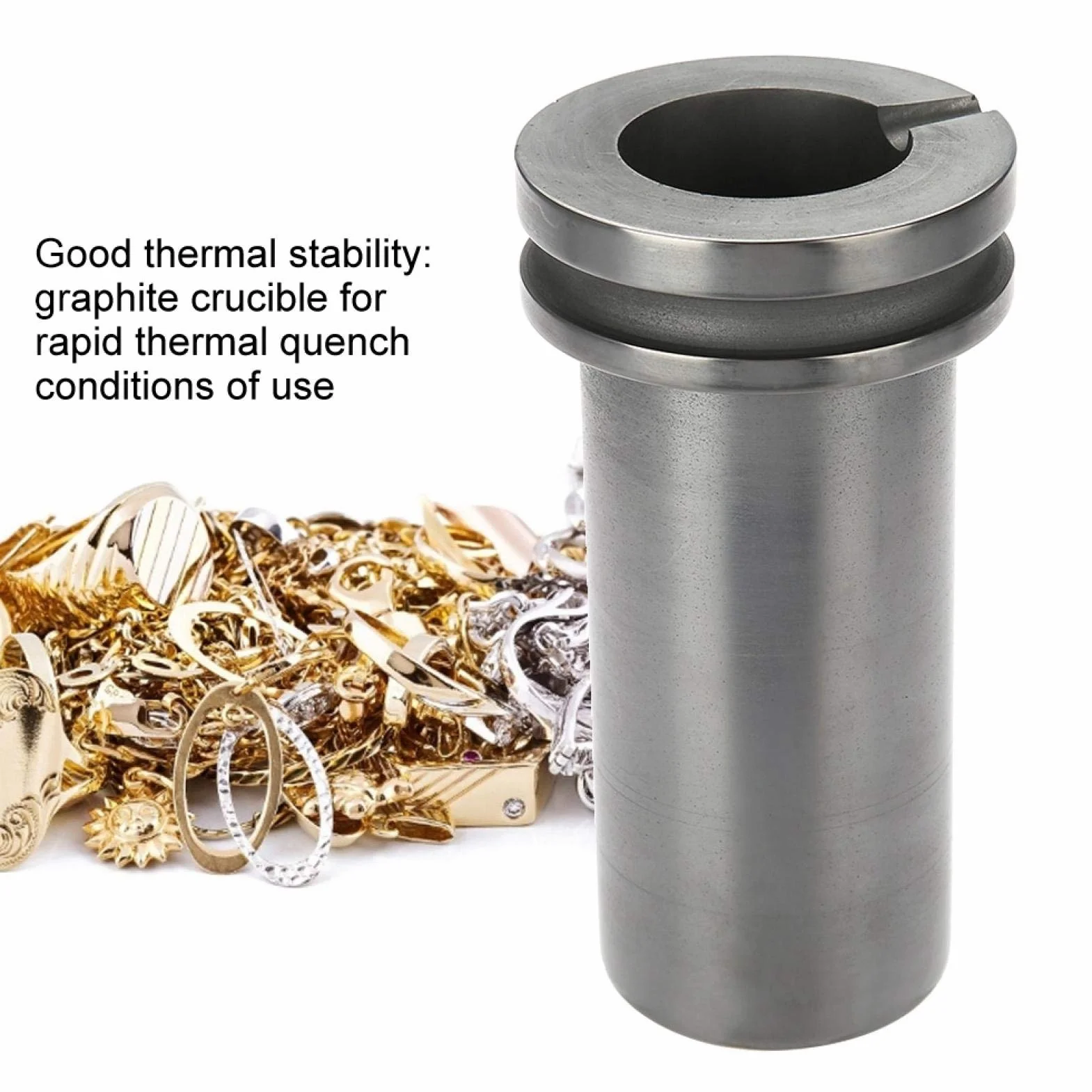 Schmelzender Graphittiegel, Gießender Graphittiegel, lange Lebensdauer Langlebig Gute thermische Stabilität für Versuchslegierungen Home Metal(1KG)