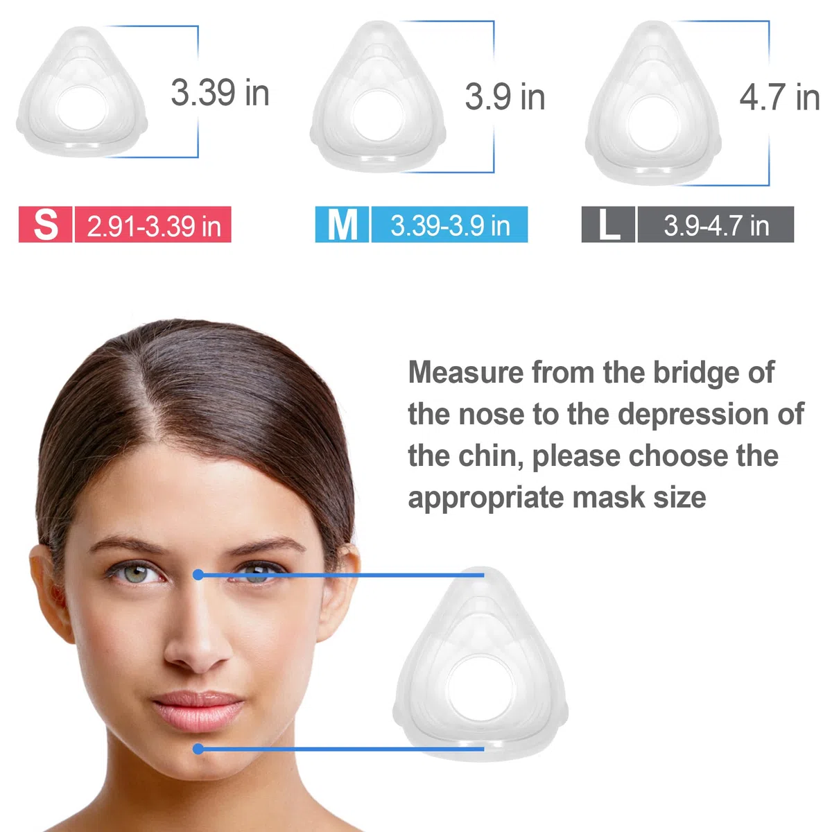 Ersatzkissen für AirFit F20 Superweich und Bequem Cpap Maske für F20 Perfekte Passform schlafapnoe masken Hohe Dichtungsleistung Langlebig Hocheffizient Cpap Zubehör-L