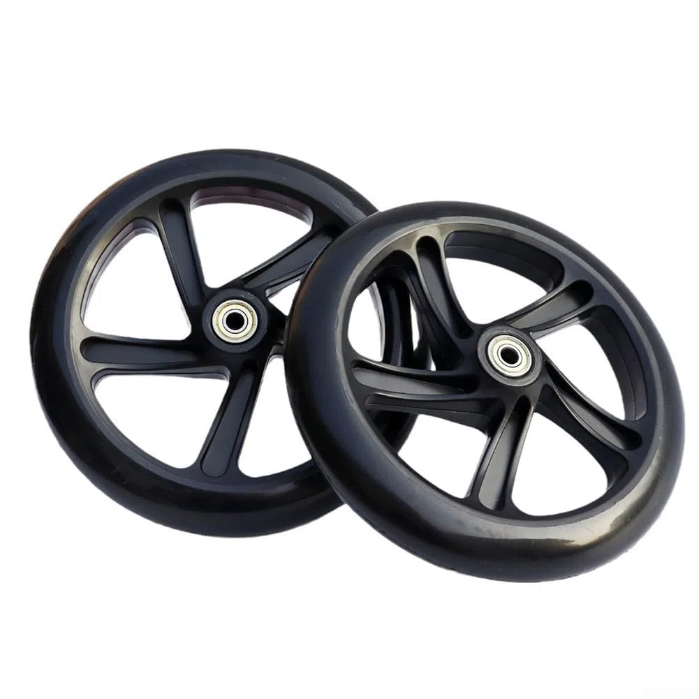 2 Stück PU-Rad für Roller, Rollschuhe und Wagen, hervorragender Griff und langlebige Lager (145 mm x 30 mm transparent)