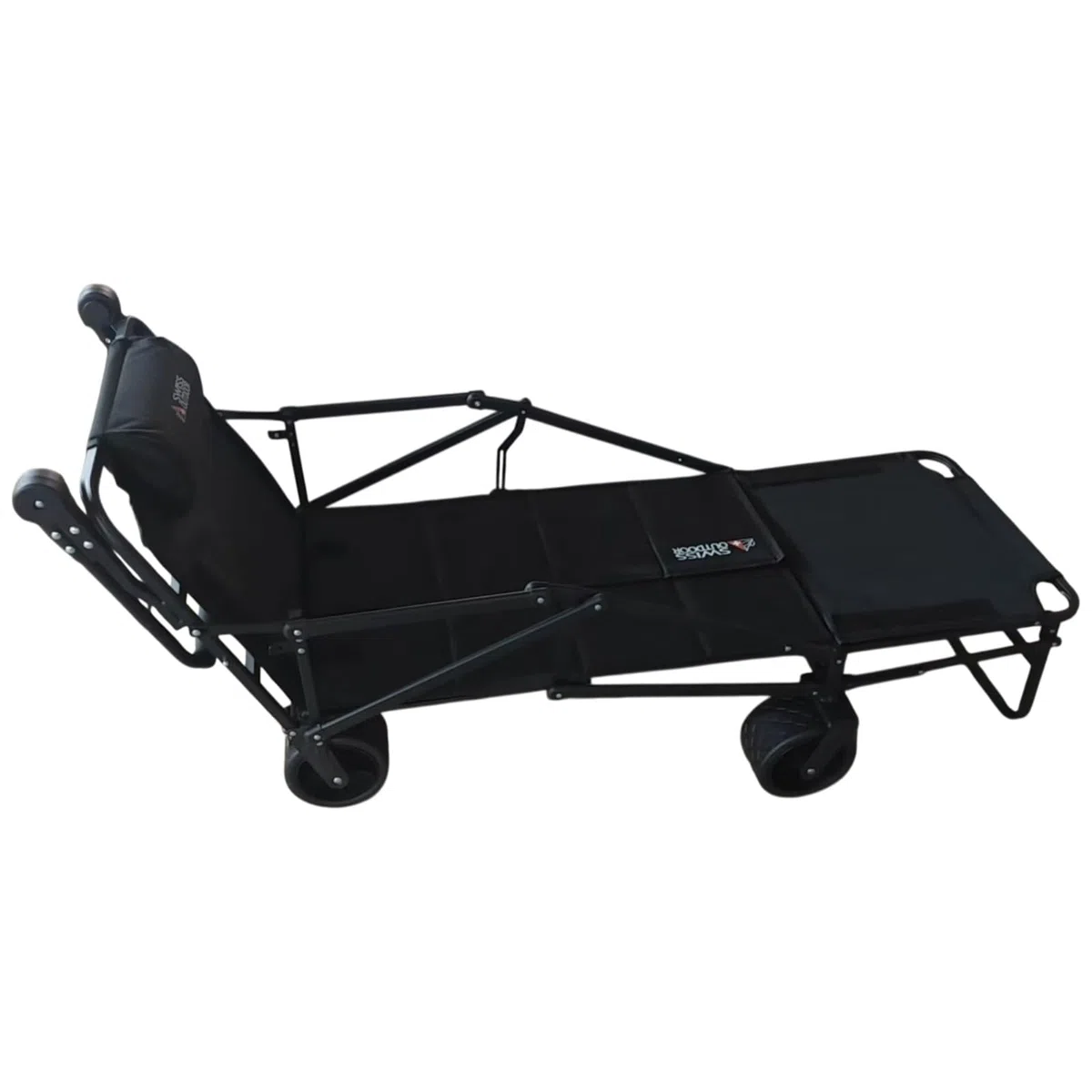 RelaxWagon 2-in-1 Bollerwagen mit Liegefunktion – Faltbarer Camping Transportwagen bis 180 kg, mit Bremsen & Geländerädern, ideal für Camping, Strand, Festival & Vanlife