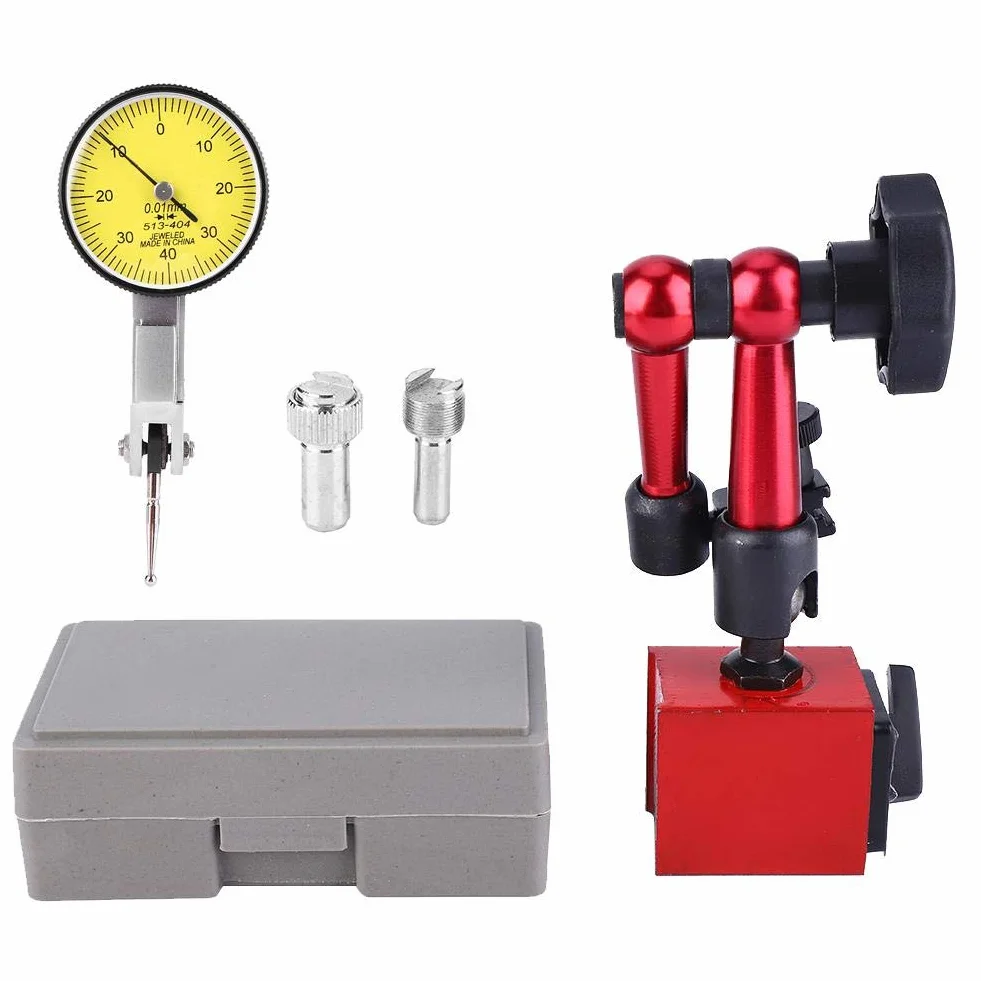 Messuhr mit Magnethalter, Messuhrhalter 0~0,8 mm Hochpräziser Magnet-Messstativ mit zentraler Klemmung für Messuhr