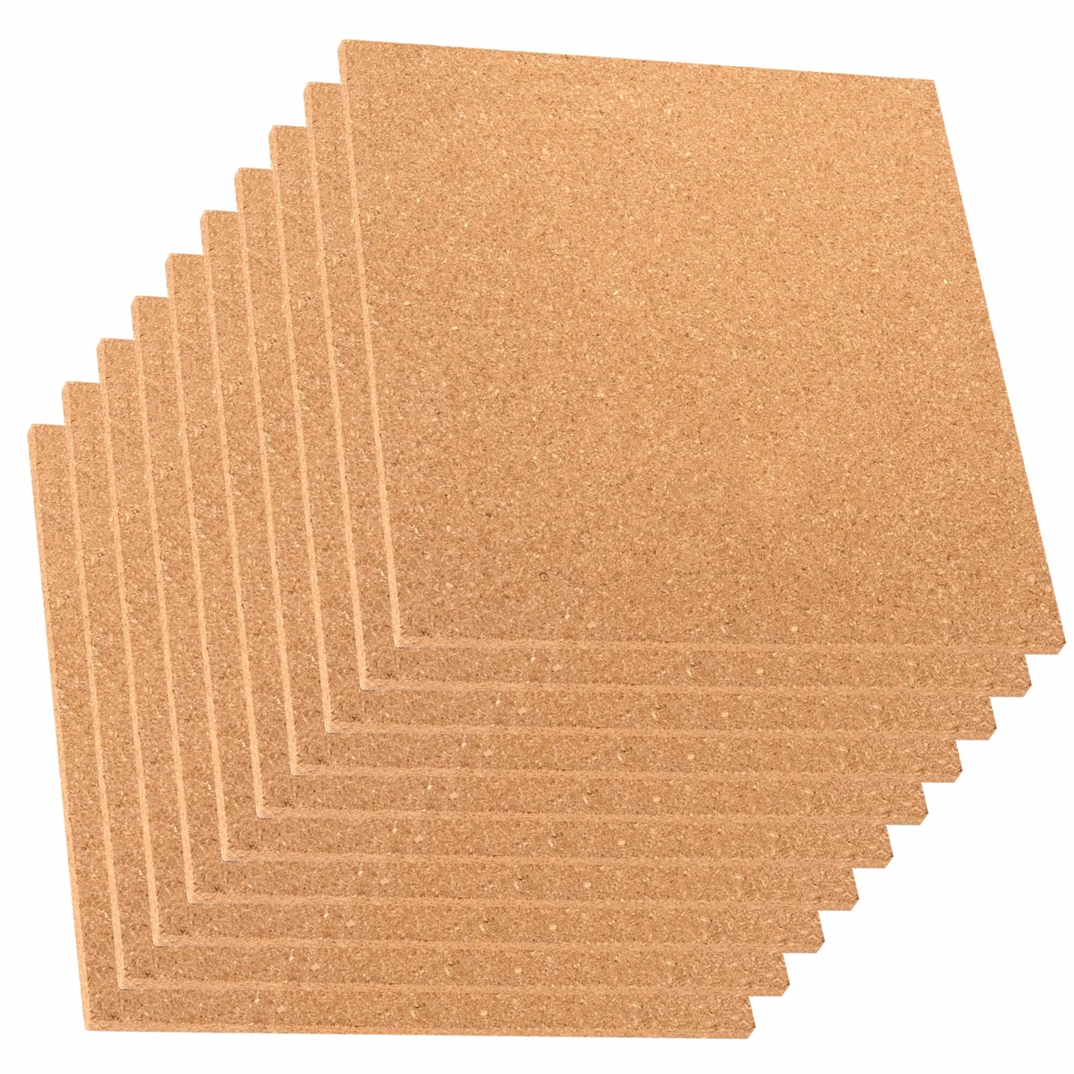 10 Stück Korkplatte Selbstklebend 30x30 cm, 6mm Korkplatte Quadratisch Pinnwand Kork, Korkwand Korkplatten zum Basteln, Wanddekoration, Fotowand