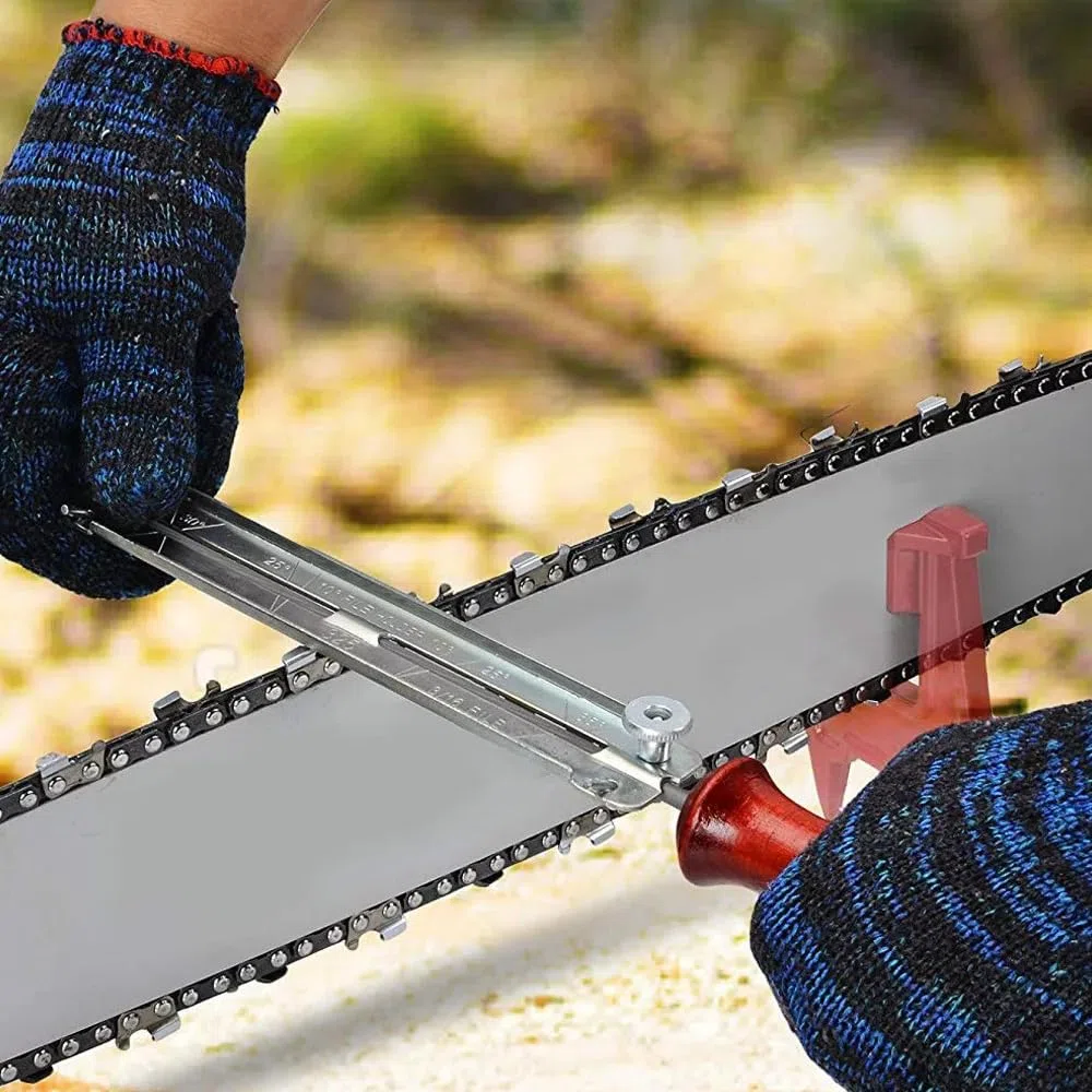 Kettensägen 11-Teiliges Set Schärffeilen Kit, Universelles Feilenkit zum Schärfen von Sägeketten Kettensäge Schärfgerät Enthält Rundfeile Schärfführungen Tiefenmesser Flache Feile Leichte Feld