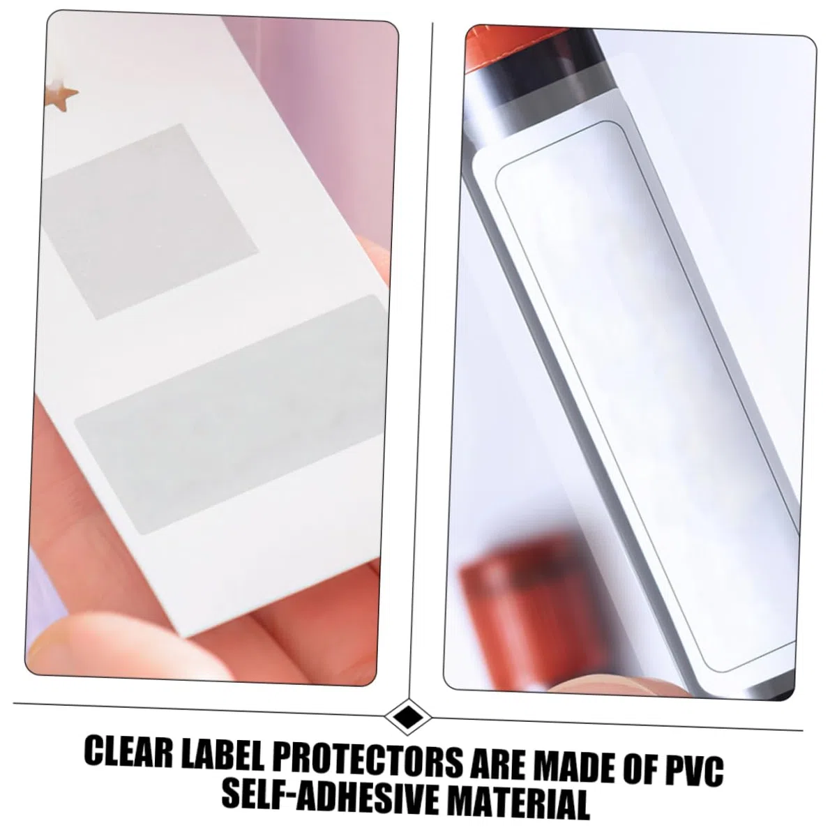 STOBOK Etikettenschutzhüllen 500 Stück Selbstklebend Pvc Transparente Verhindern Einrollen Erleichtern Scannen für Barcode und Etiketten in Bibliotheken Krankenhäusern und Büros