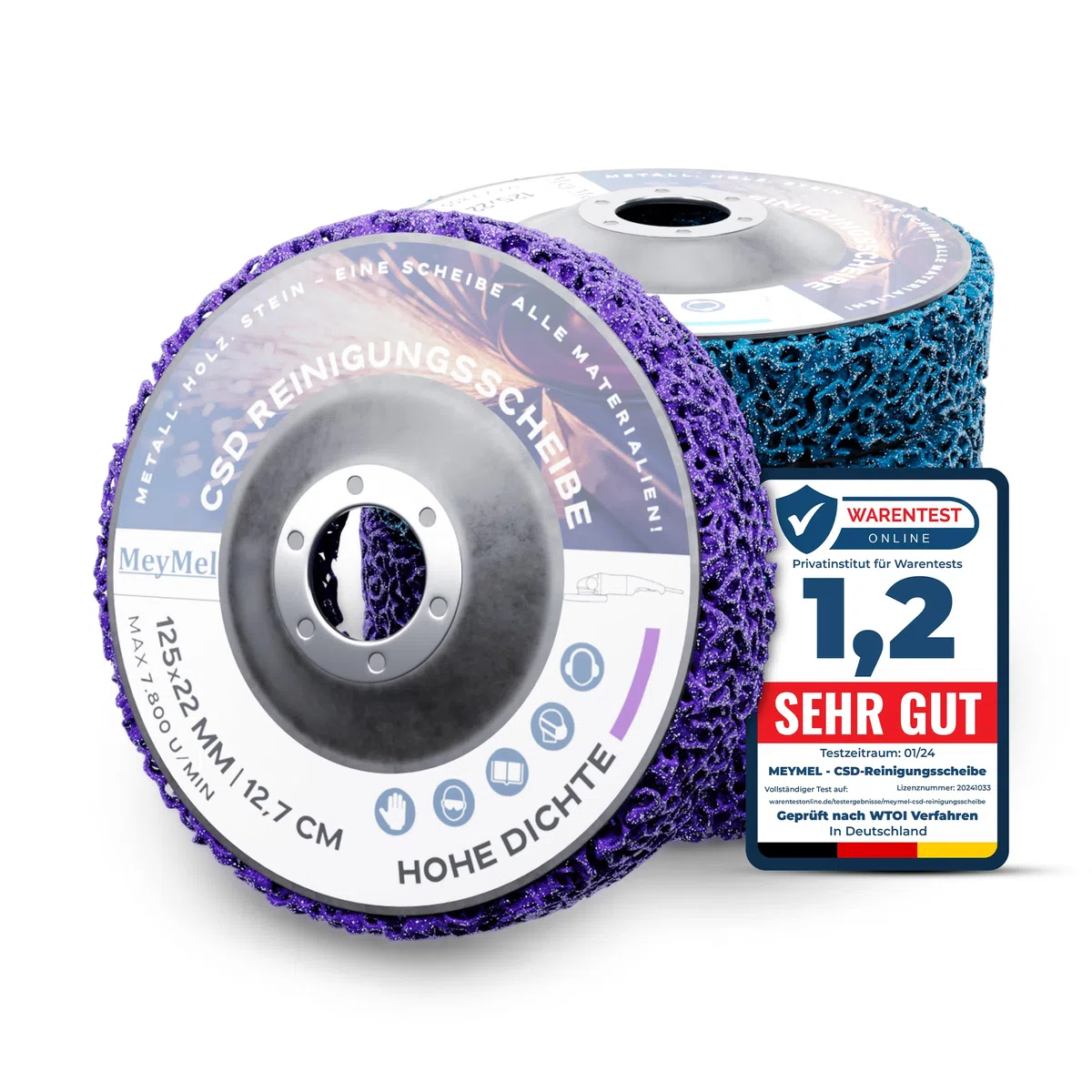 5 Stück Premium CSD Scheibe 125mm 3x Grob & 2x Mittel | Hochleistungs- & Bruchsichere Reinigungsscheibe | Für Winkelschleifer 125mm | Rostentferner für Flex | Holz Metall Stein Beton