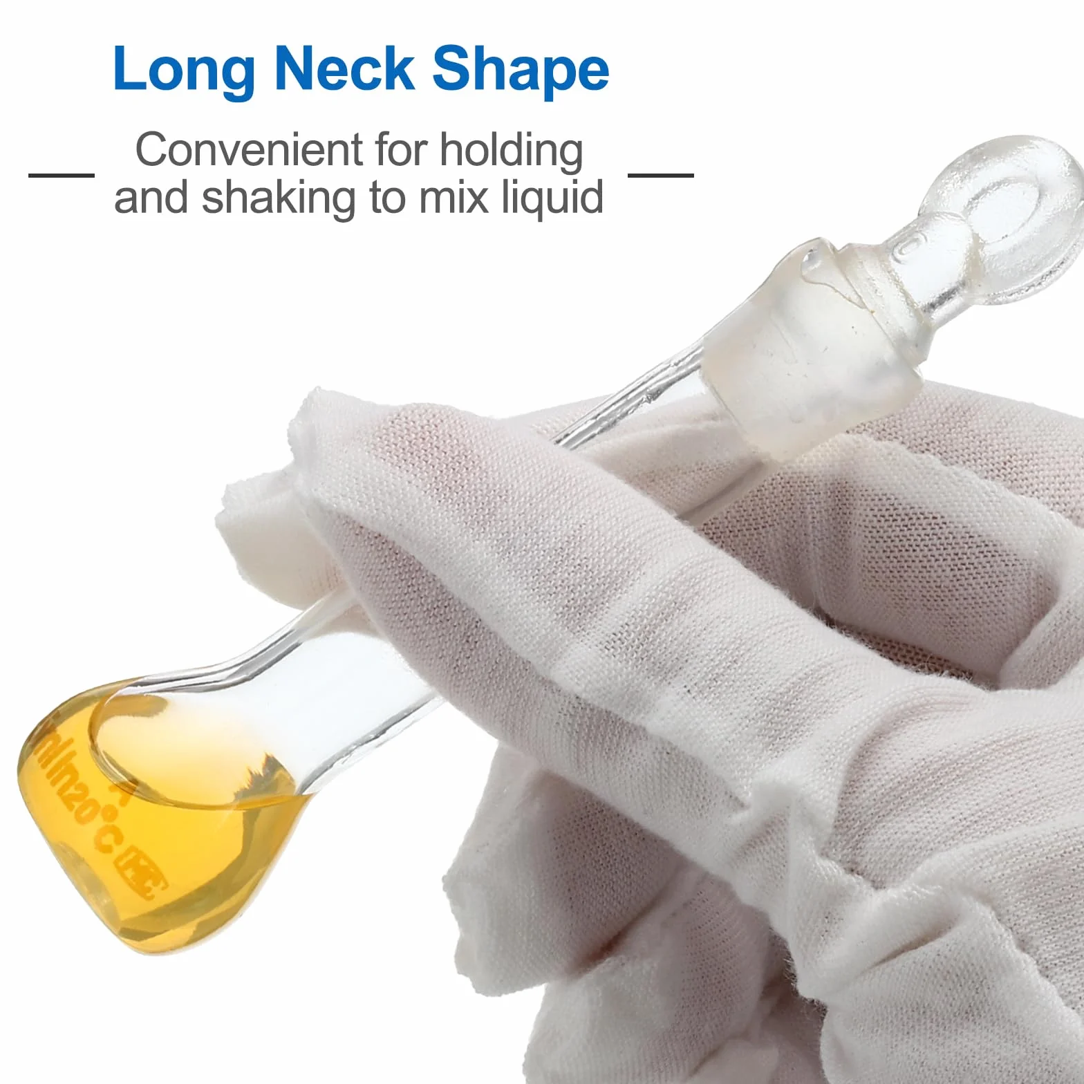 PATIKIL 5 ml Messkolben, 10 Stück 3.3 Borosilikatglas Graduierte Messkolben mit Glasstopfen Toleranz 0.22 ml für Laborexperimente, klar