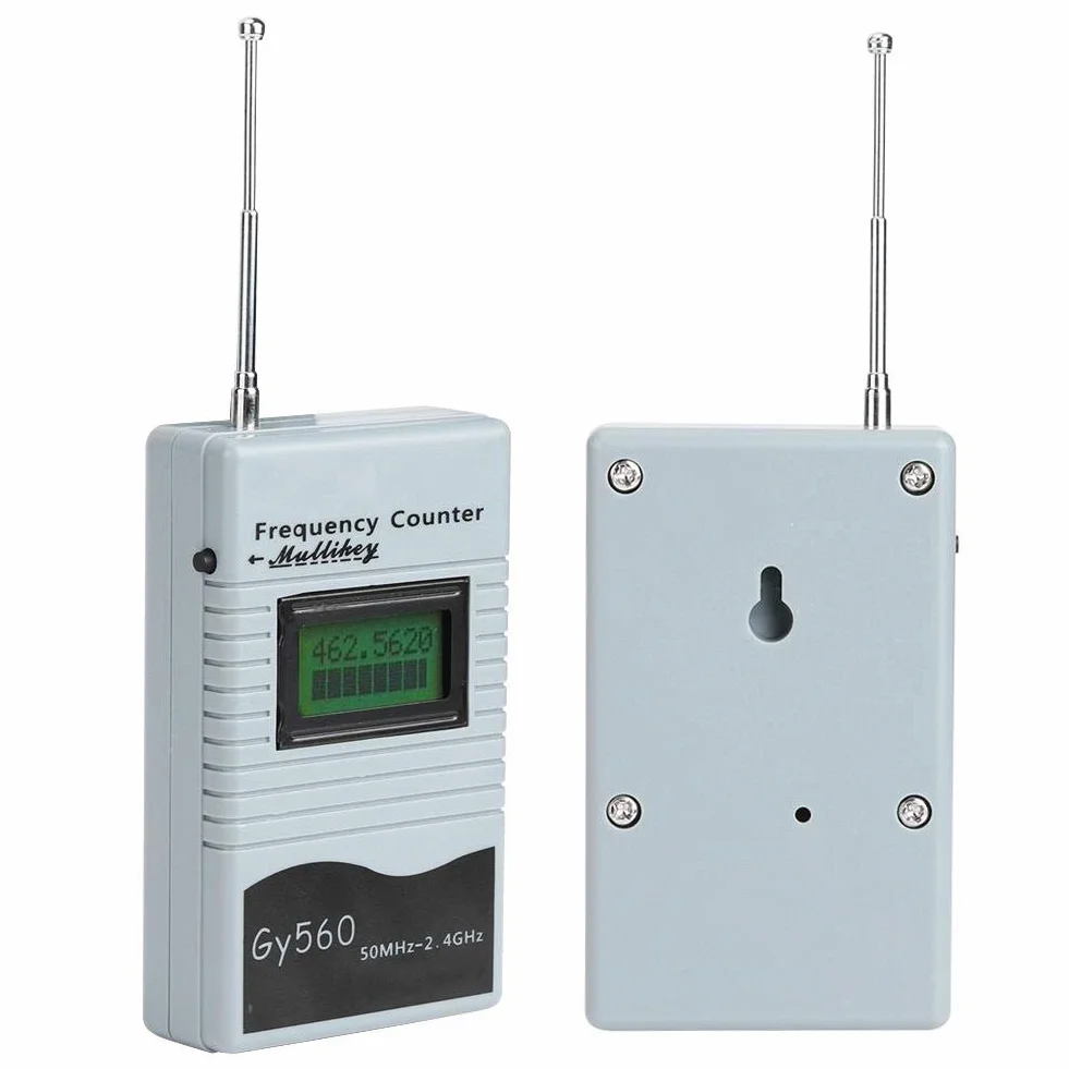 Qiilu Tragbarer Frequenzzähler, GY560 50 MHz bis 2,4 GHz Tragbarer Frequenzzähler Zweiwege-Hochfrequenzmessgerät für Auto-Boote