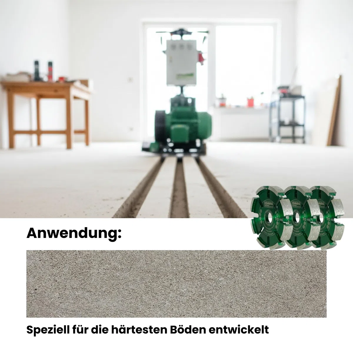 Diamant Frässcheibe Super Premium 125x17mm, für extra harte Böden, Räumscheibe für Kanäle einer Fußbodenheizung