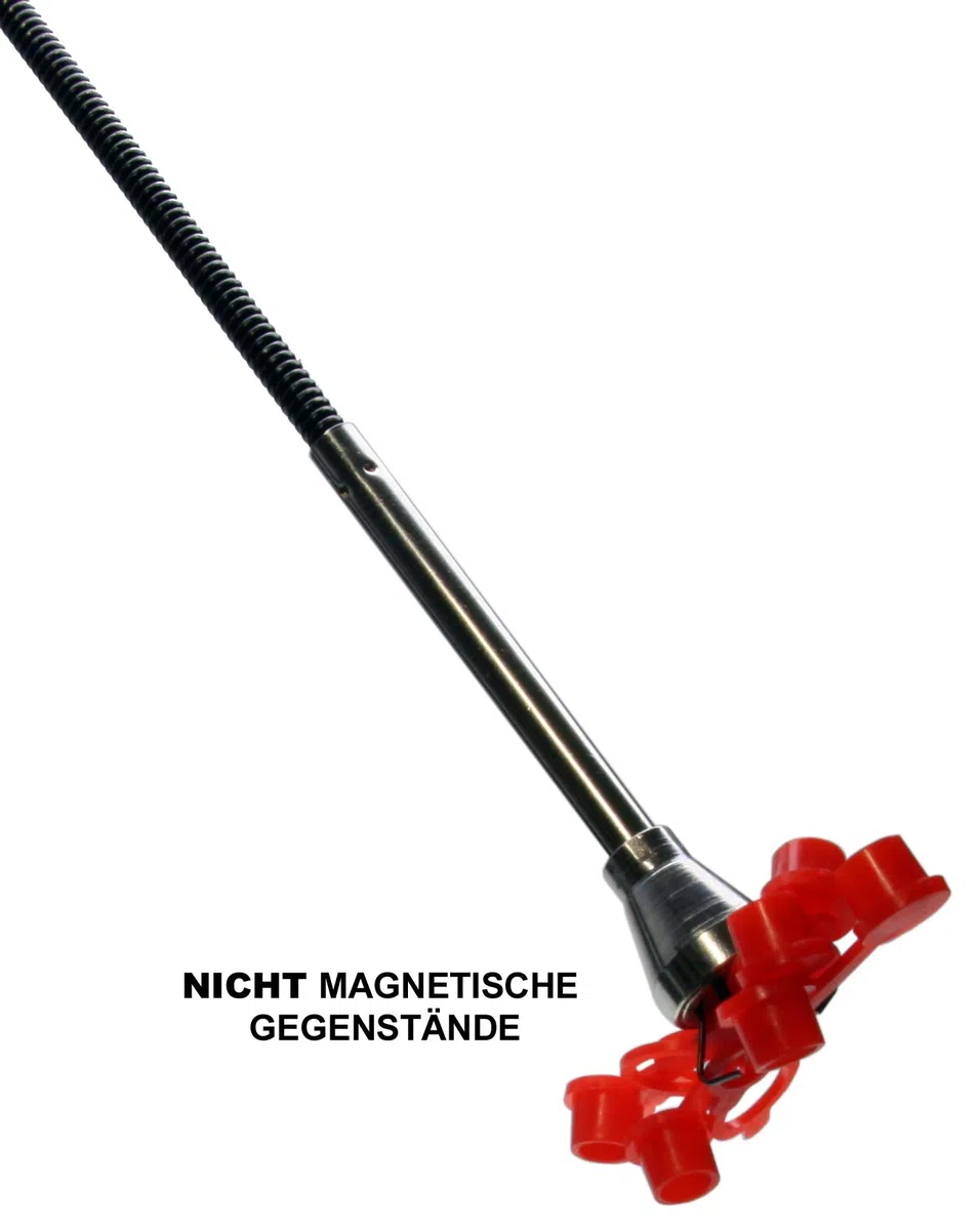 Alkan 2in1 Magnetheber 94 cm Krallengreifer mit Ringmagnet | Extra langer flexibler Greifer mit Ring-Magnetheber, Federdrucksystem und Hebekrallen für Schrauben & Kleinteile