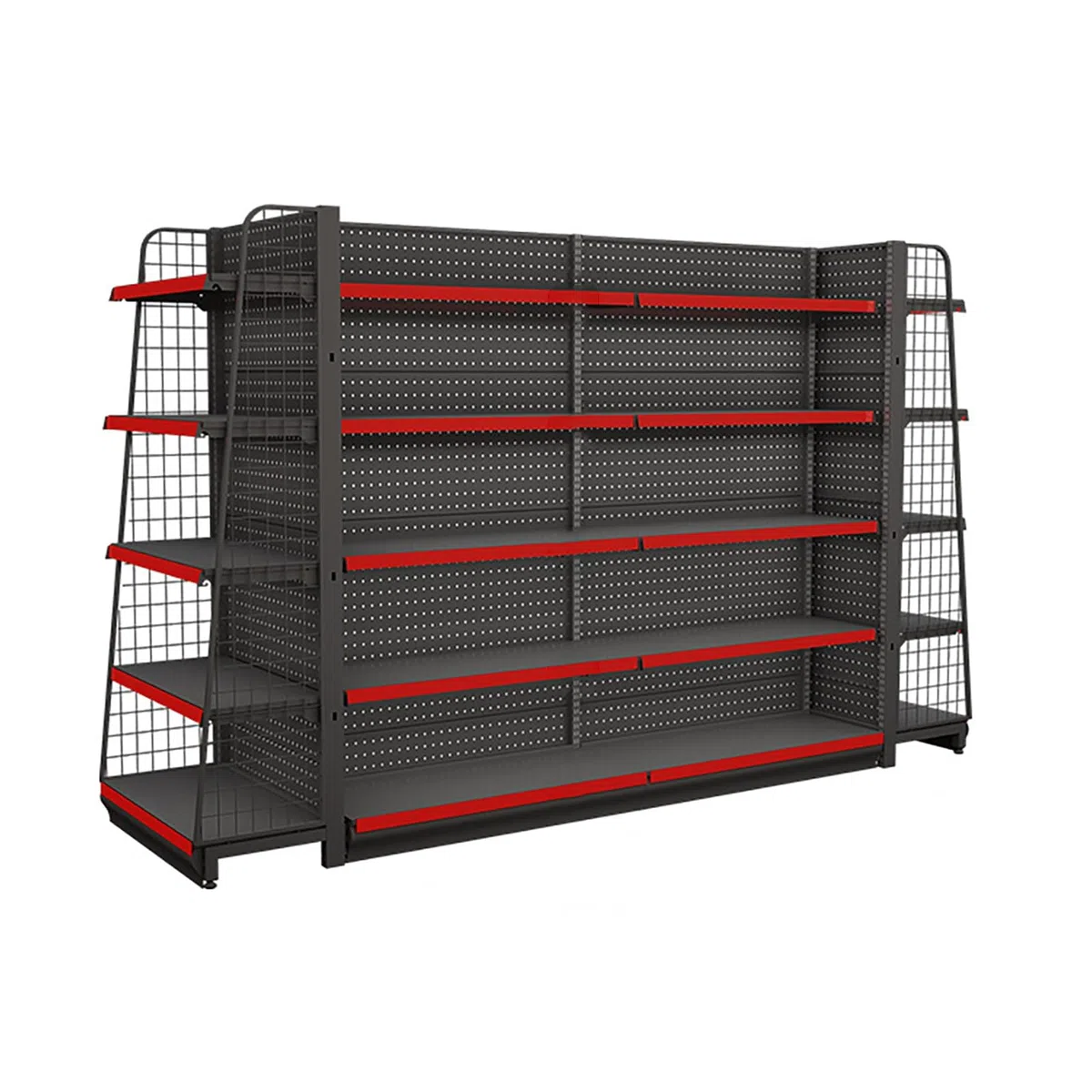 Doppelseitiges Einzelhandelsregal, Wanddisplay, platzsparendes Gondelregal für Supermärkte und Convenience Stores