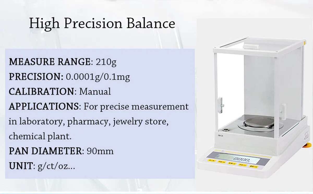 Hanchen Analytical Balance 210 g x 0,0001 g Hochpräzise Analysenwaage Digital Balance Skala für Labor Apotheke 220V Manuelle Kalibrierung