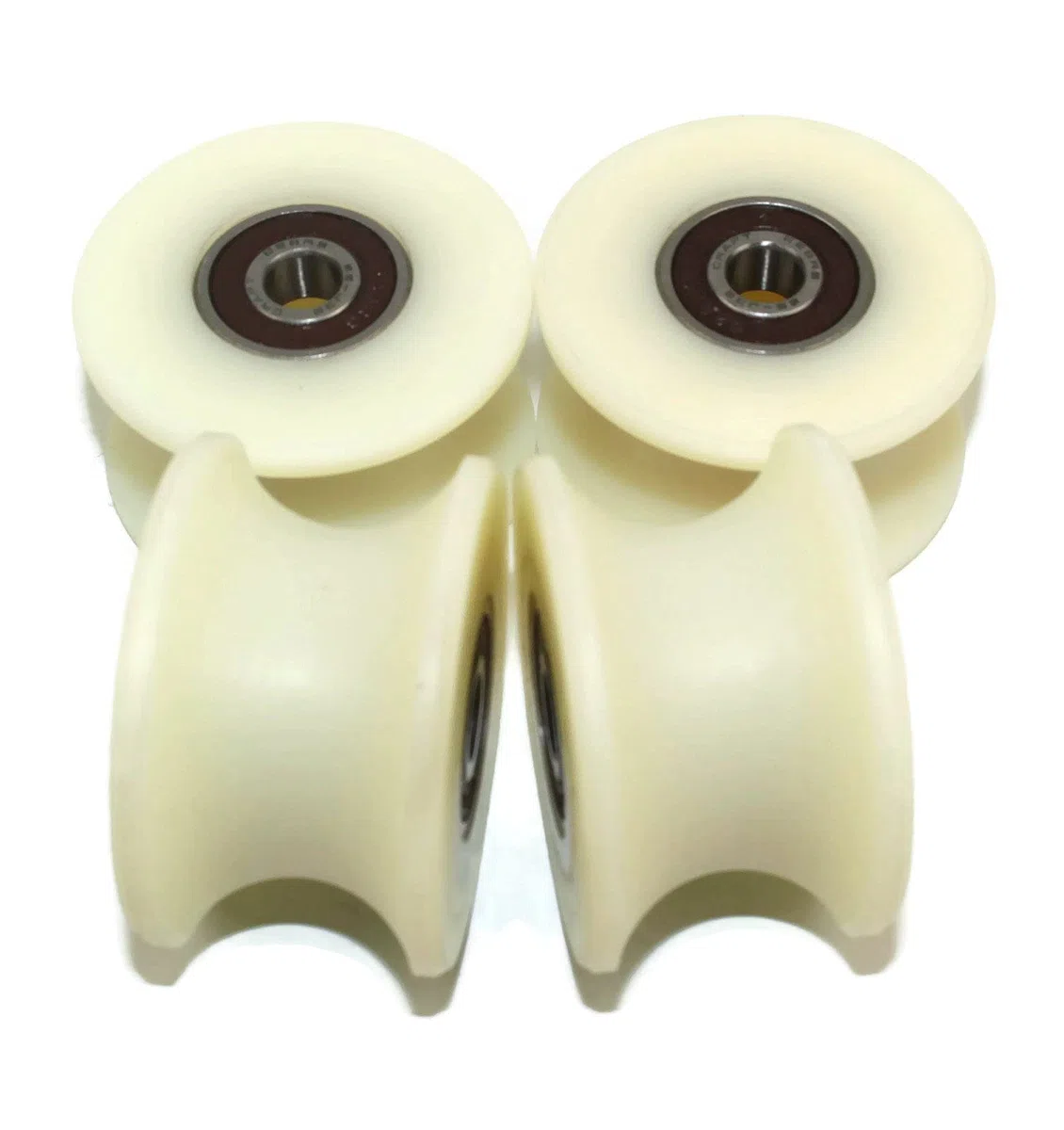 (50-25-8) 4 x 50 mm gefräste Nylon-Riemenscheiben mit 25 mm Nut Made in EU (8 mm Lager)